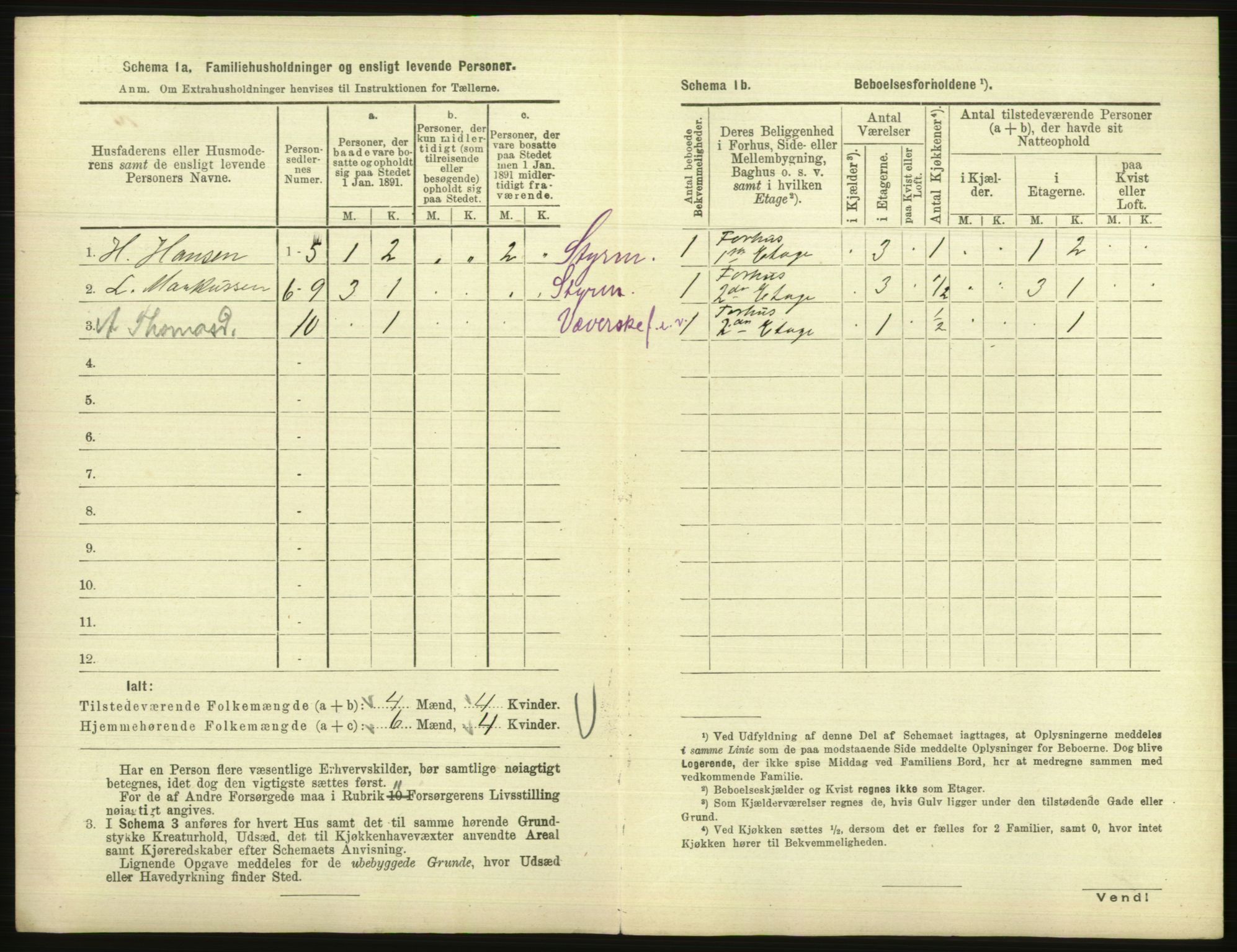 RA, 1891 census for 1001 Kristiansand, 1891, p. 841