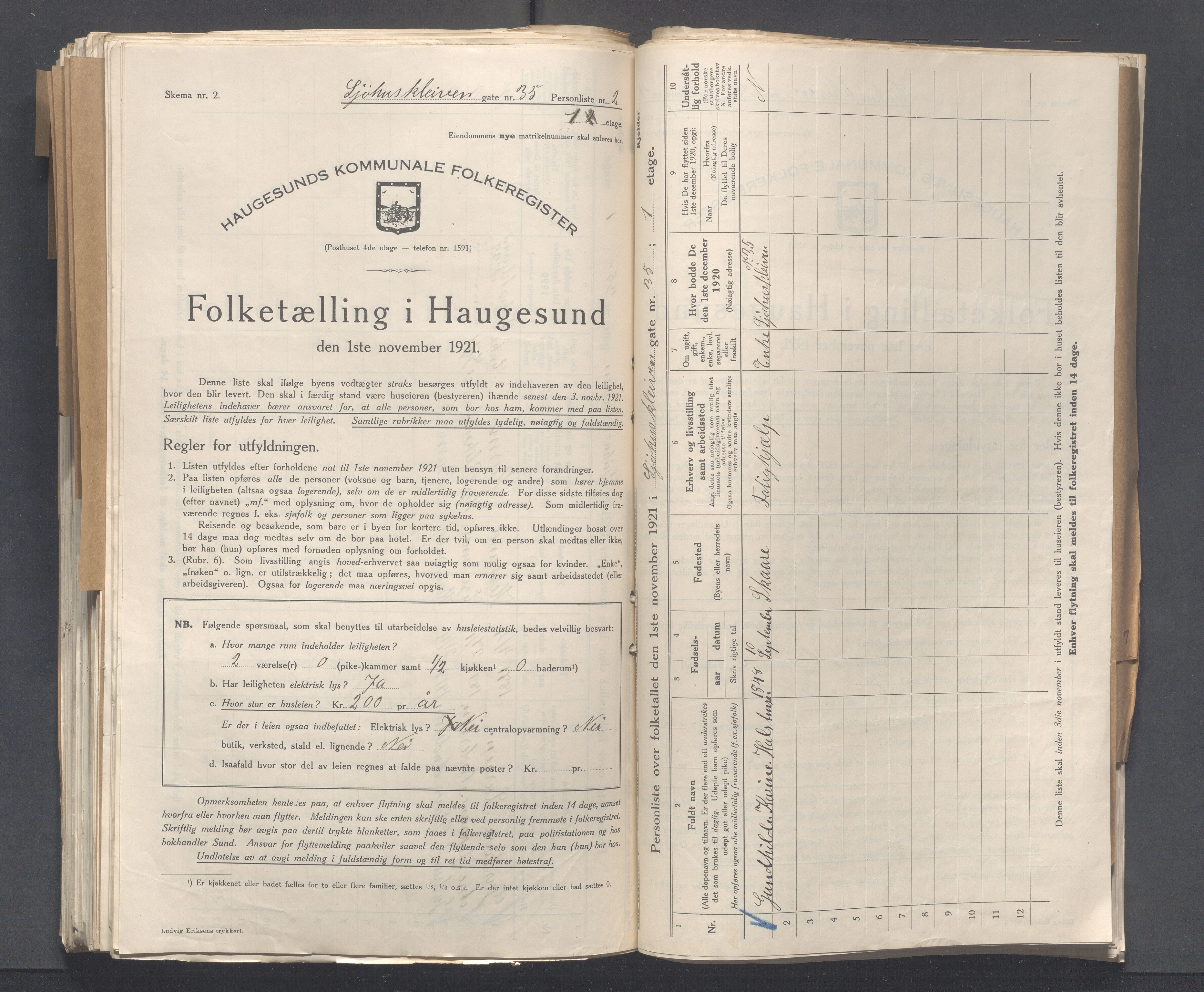 IKAR, Local census 1.11.1921 for Haugesund, 1921, p. 6581