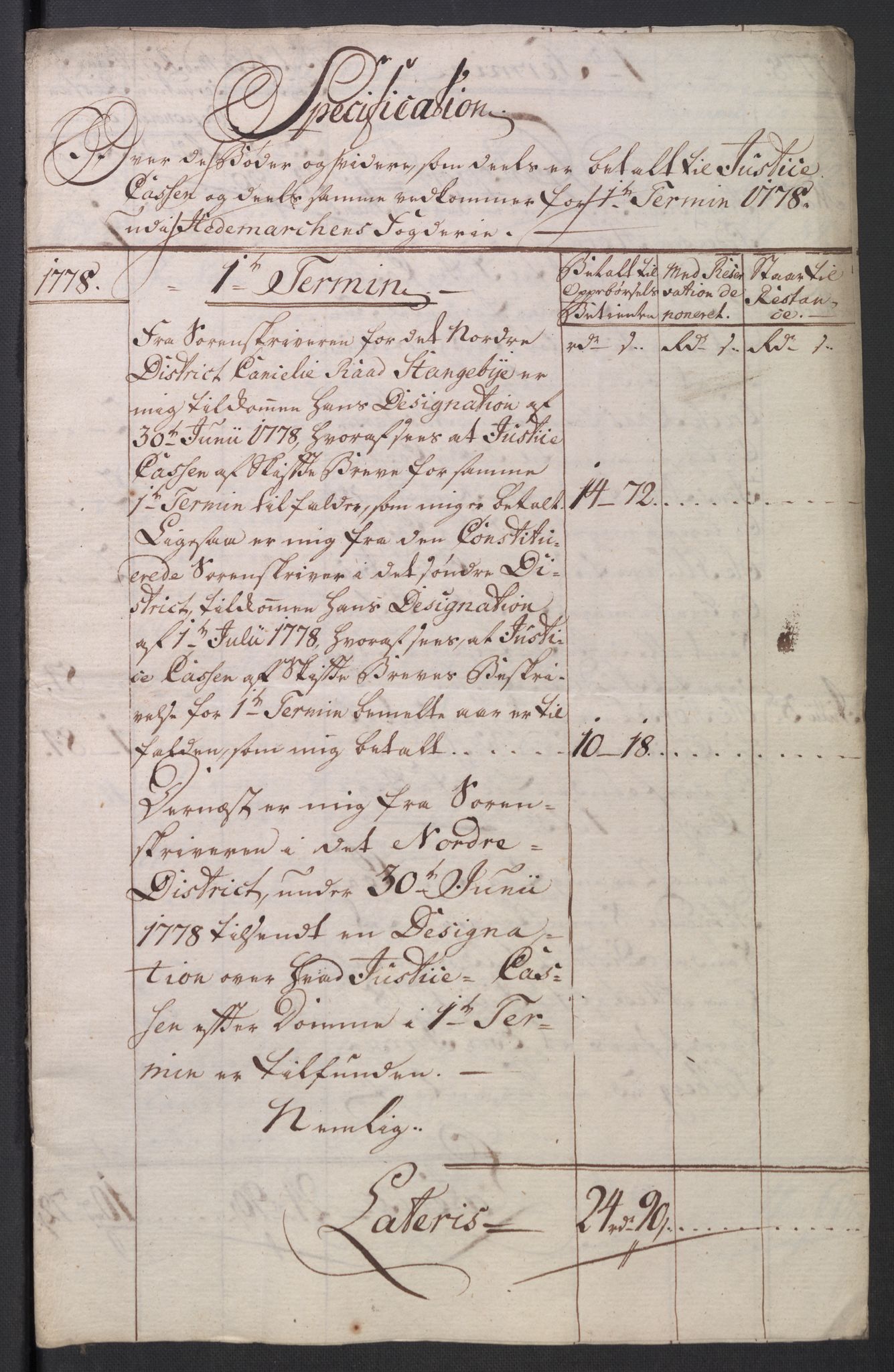 Rentekammeret inntil 1814, Reviderte regnskaper, Mindre regnskaper, AV/RA-EA-4068/Rb/L0014: Opplands amt, 1771-1779, p. 529