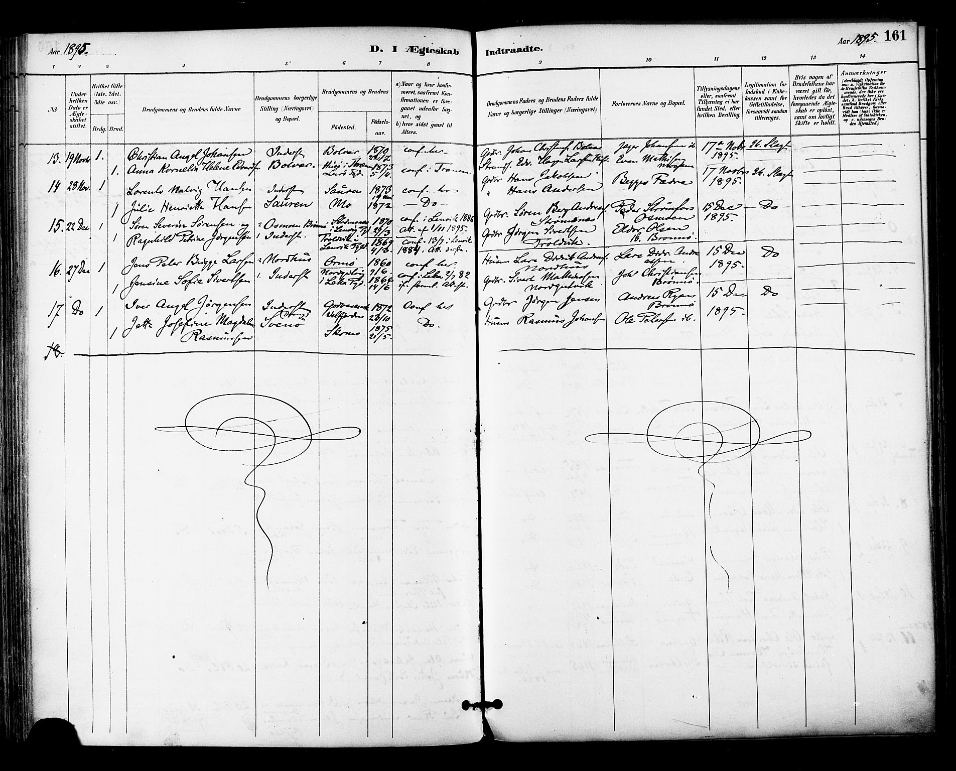 Ministerialprotokoller, klokkerbøker og fødselsregistre - Nordland, AV/SAT-A-1459/813/L0200: Parish register (official) no. 813A10, 1886-1900, p. 161