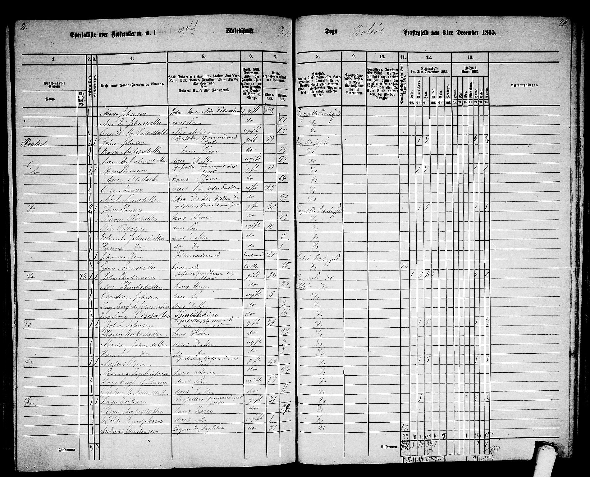 RA, 1865 census for Bolsøy, 1865, p. 81