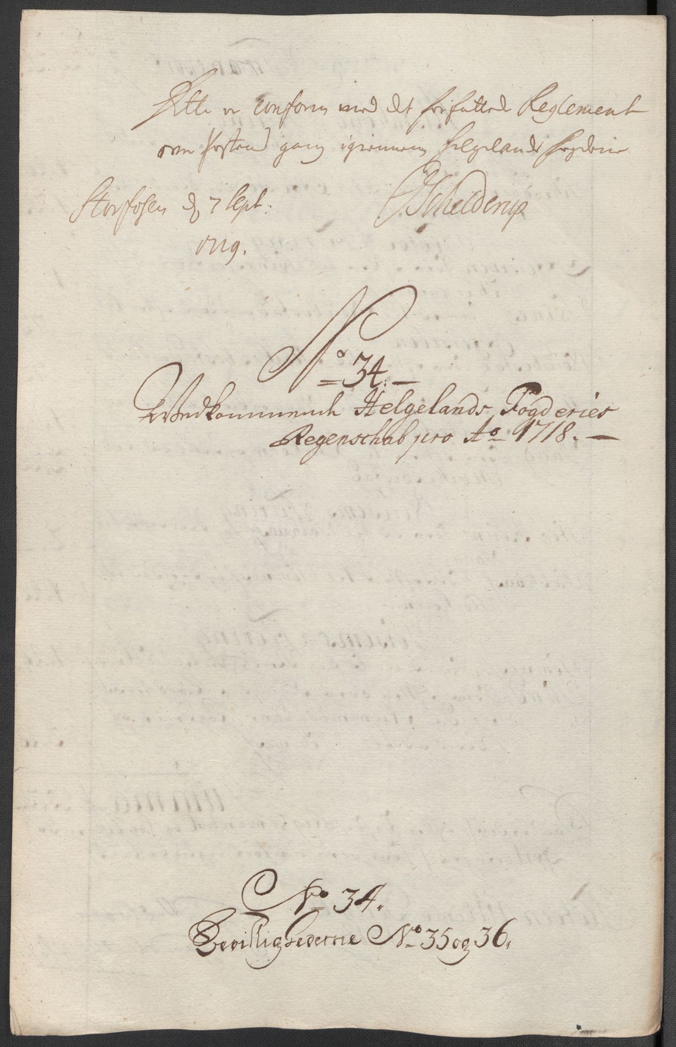 Rentekammeret inntil 1814, Reviderte regnskaper, Fogderegnskap, AV/RA-EA-4092/R65/L4516: Fogderegnskap Helgeland, 1718, p. 254