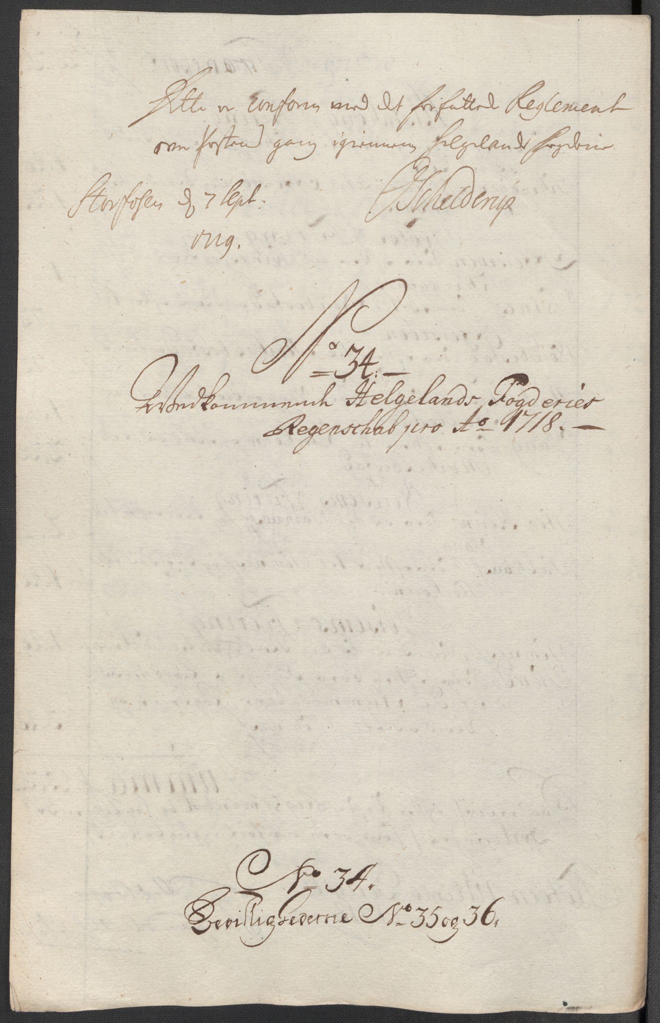 Rentekammeret inntil 1814, Reviderte regnskaper, Fogderegnskap, RA/EA-4092/R65/L4516: Fogderegnskap Helgeland, 1718, p. 254