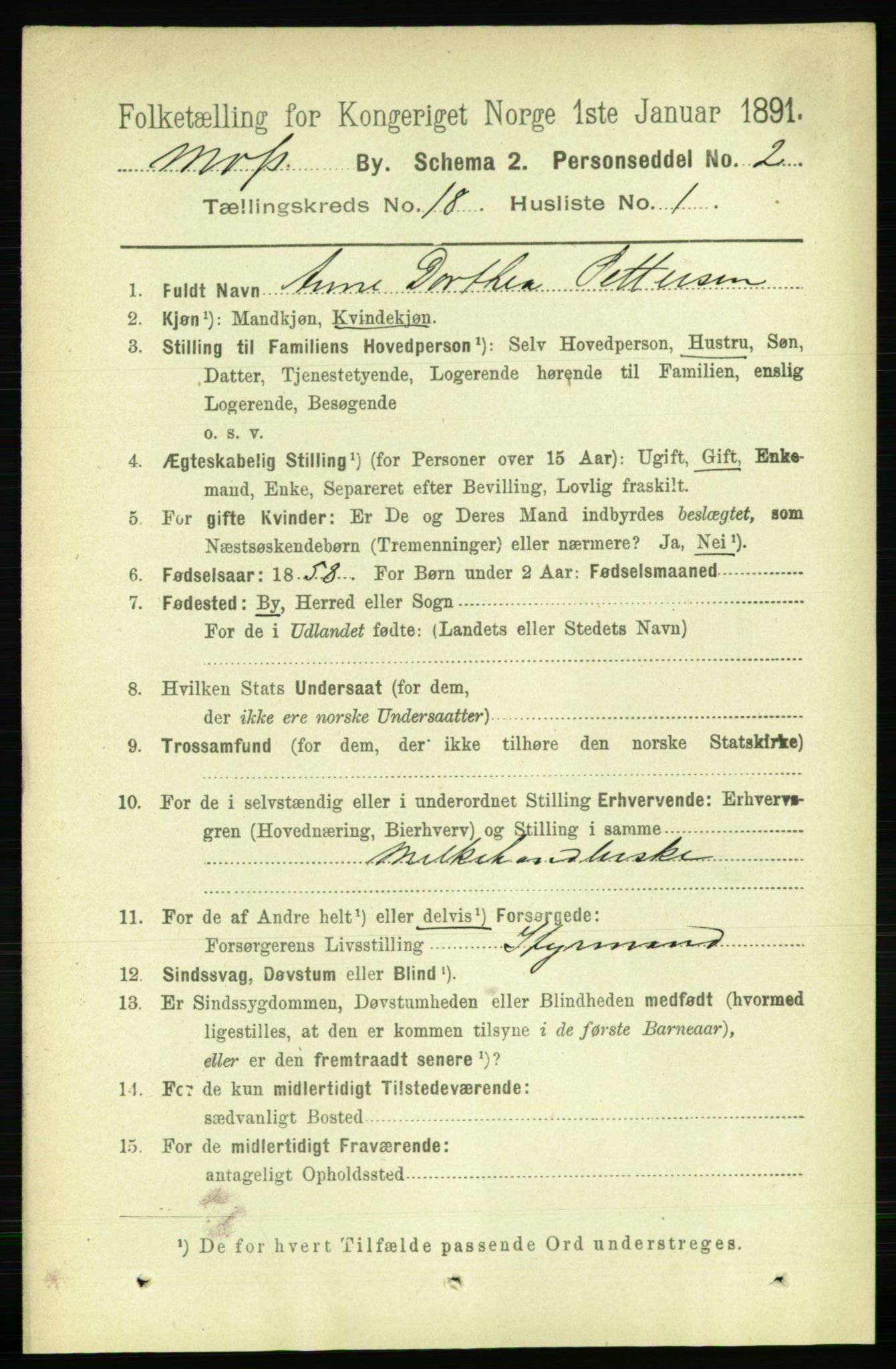 RA, 1891 census for 0104 Moss, 1891, p. 8191