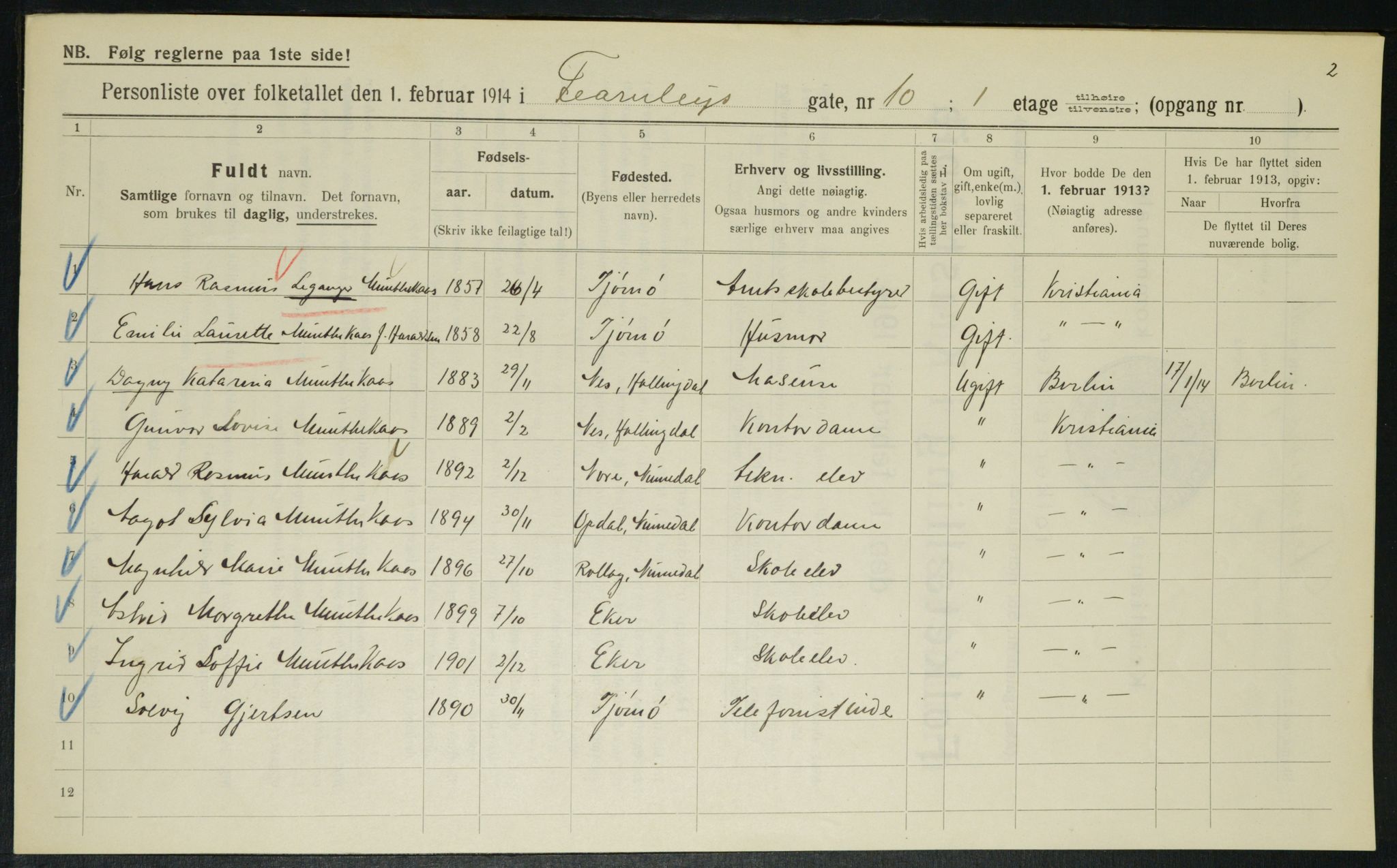 OBA, Municipal Census 1914 for Kristiania, 1914, p. 24135