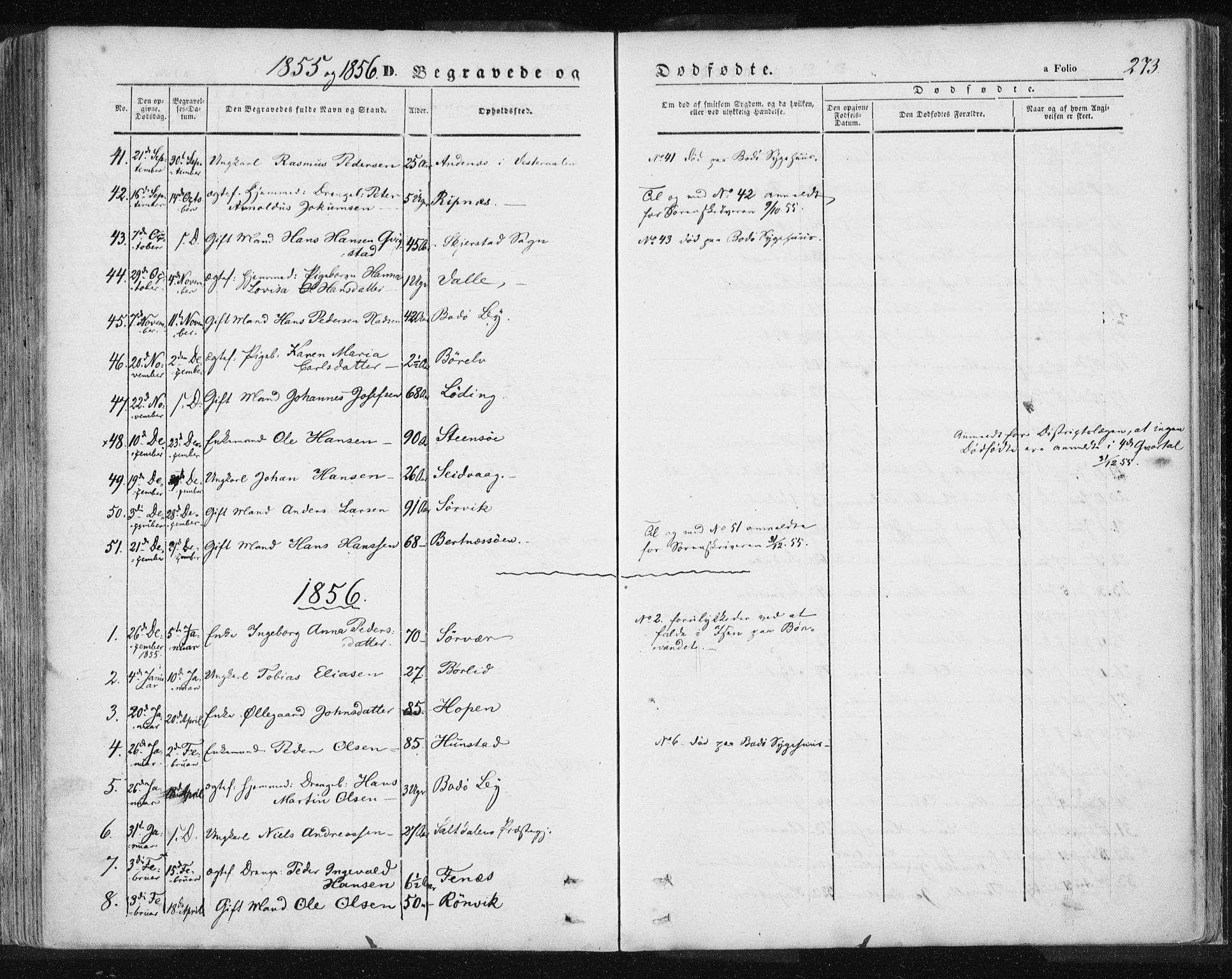 Ministerialprotokoller, klokkerbøker og fødselsregistre - Nordland, AV/SAT-A-1459/801/L0007: Parish register (official) no. 801A07, 1845-1863, p. 273