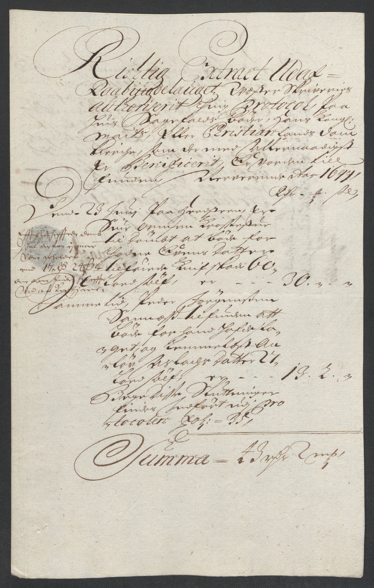 Rentekammeret inntil 1814, Reviderte regnskaper, Fogderegnskap, AV/RA-EA-4092/R40/L2445: Fogderegnskap Råbyggelag, 1697-1699, p. 236