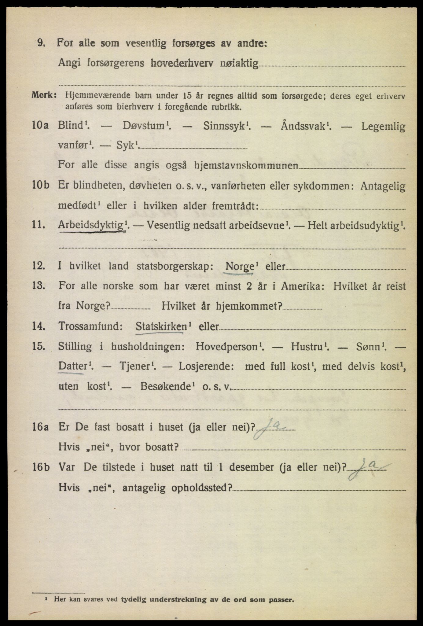 SAK, 1920 census for Randesund, 1920, p. 1113