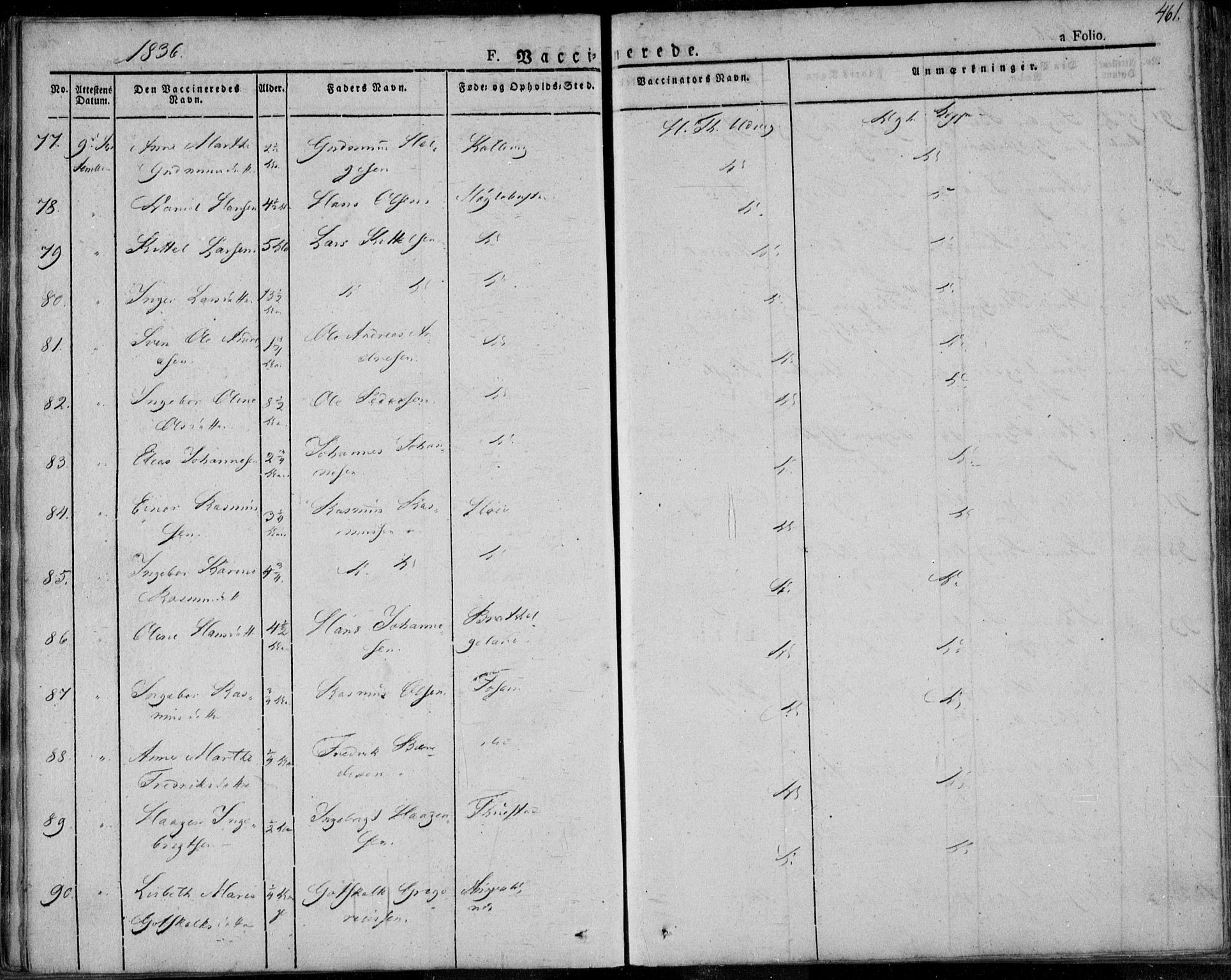 Avaldsnes sokneprestkontor, AV/SAST-A -101851/H/Ha/Haa/L0005: Parish register (official) no. A 5.2, 1825-1841, p. 461