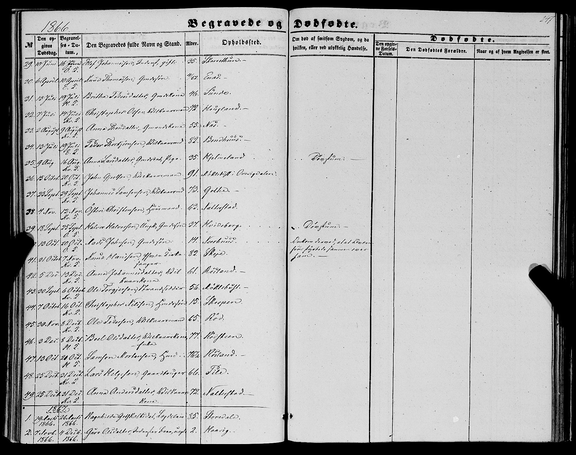 Kvinnherad sokneprestembete, SAB/A-76401/H/Haa: Parish register (official) no. A 8, 1854-1872, p. 247