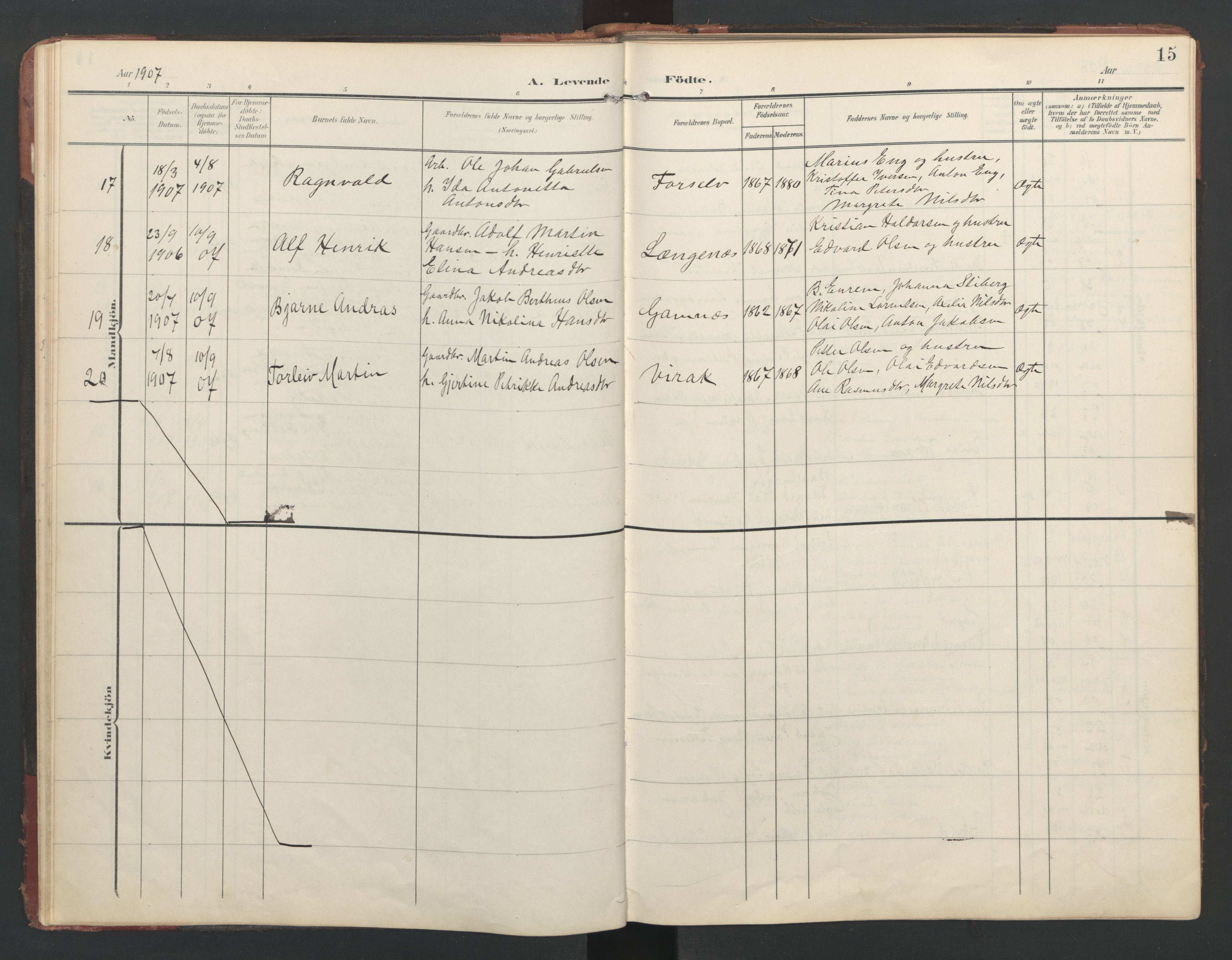 Ministerialprotokoller, klokkerbøker og fødselsregistre - Nordland, SAT/A-1459/867/L0966: Parish register (copy) no. 867C01, 1904-1952, p. 15