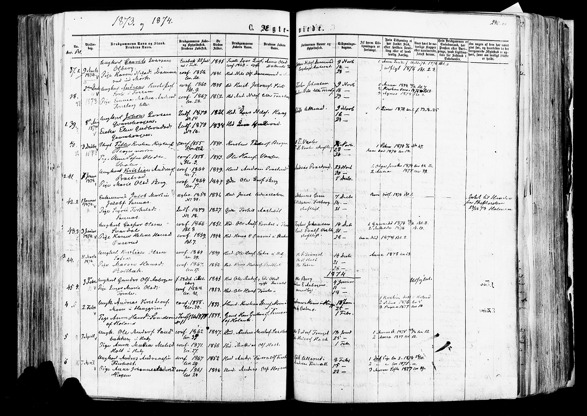 Aurskog prestekontor Kirkebøker, SAO/A-10304a/F/Fa/L0007: Parish register (official) no. I 7, 1854-1877, p. 240e
