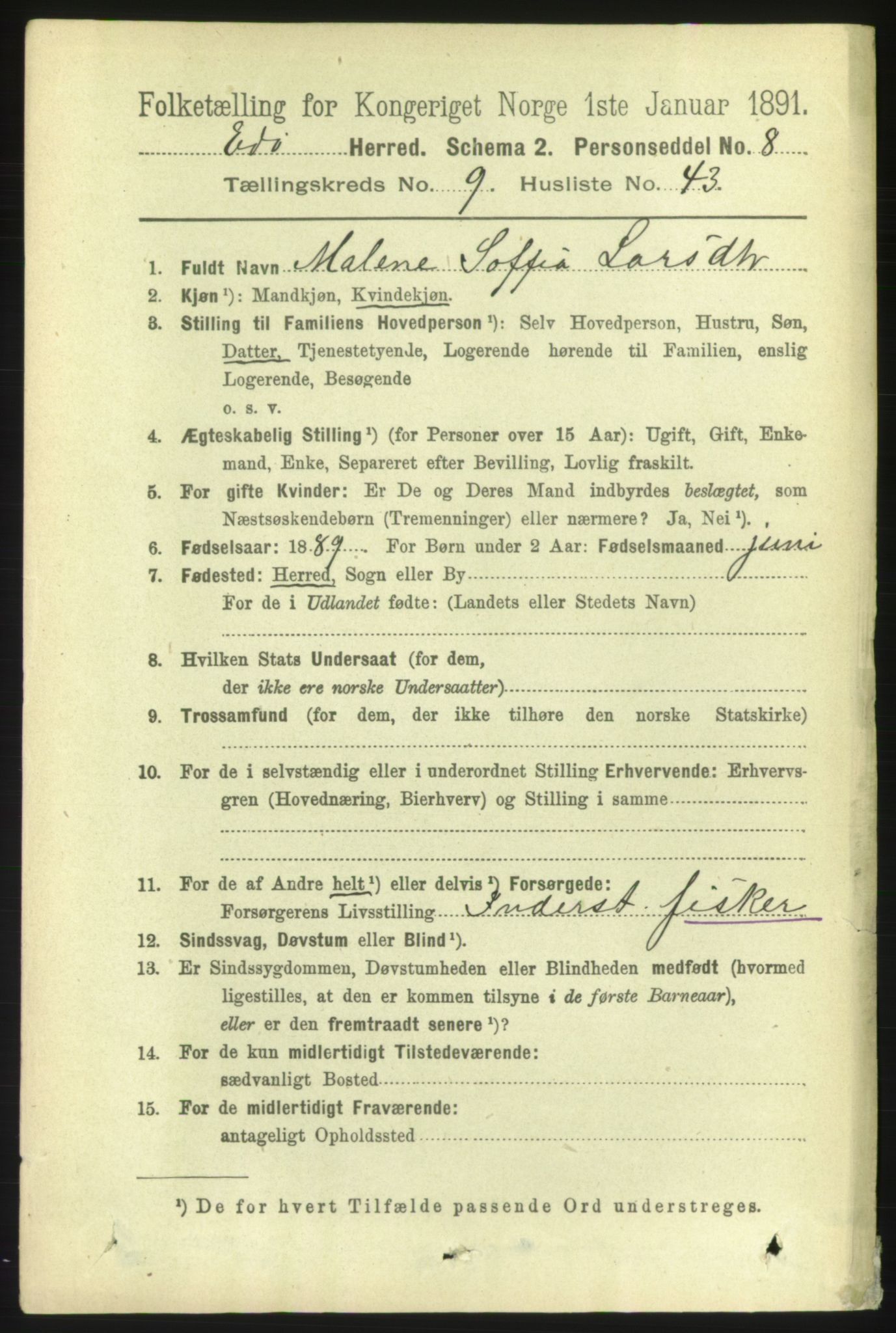 RA, 1891 census for 1573 Edøy, 1891, p. 2589