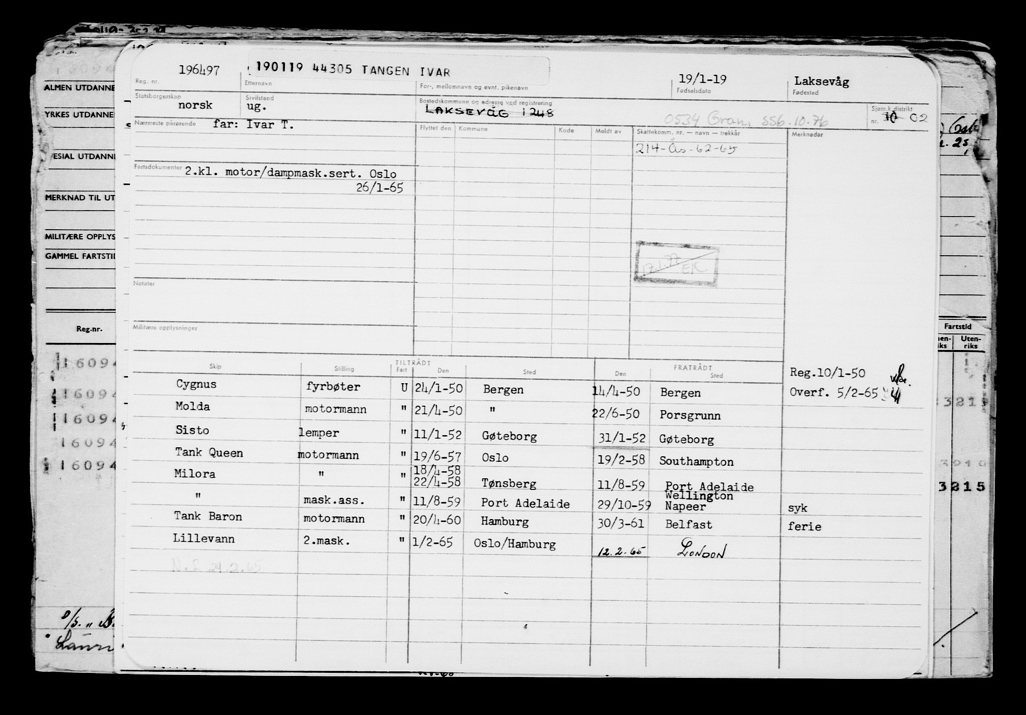 Direktoratet for sjømenn, AV/RA-S-3545/G/Gb/L0165: Hovedkort, 1918-1919, p. 610