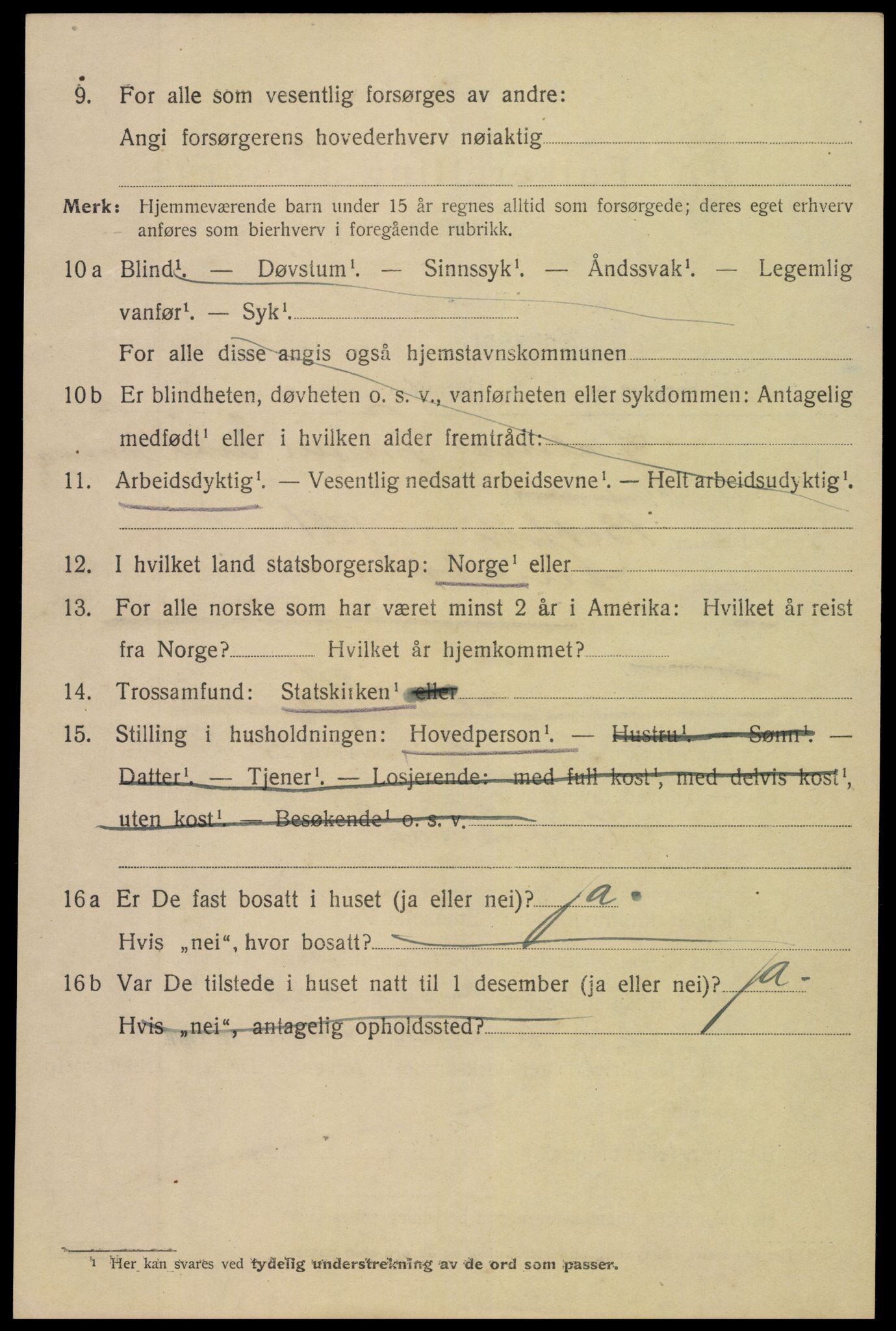 SAK, 1920 census for Arendal, 1920, p. 16047