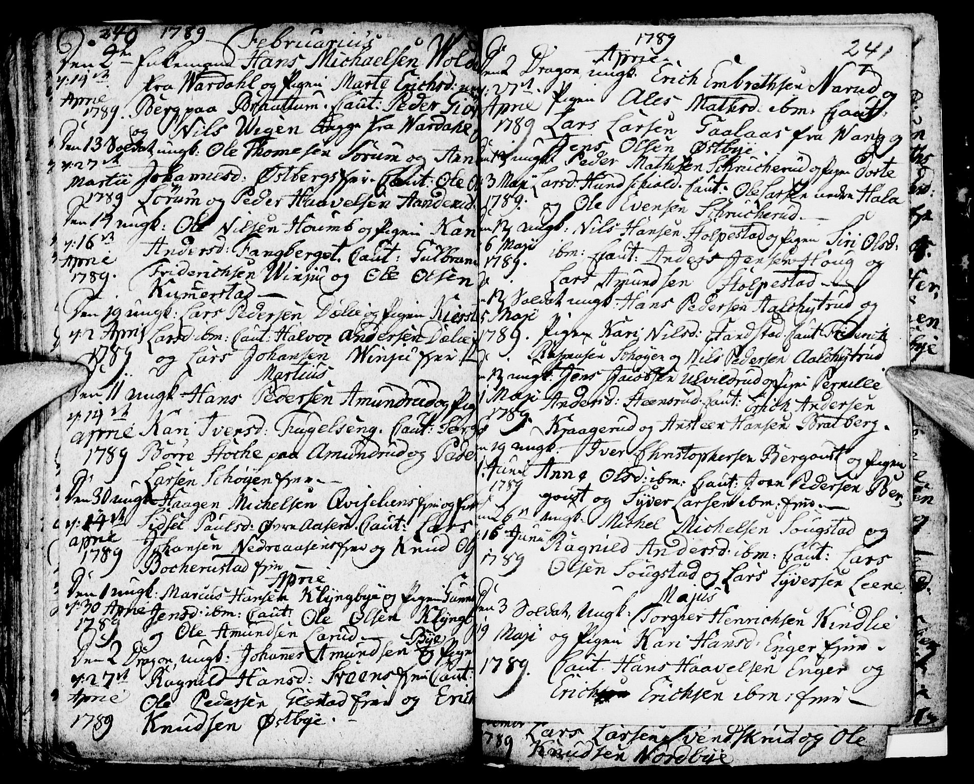 Ringsaker prestekontor, SAH/PREST-014/I/Ia/L0005/0004: Parish register draft no. 1D, 1785-1789, p. 240-241