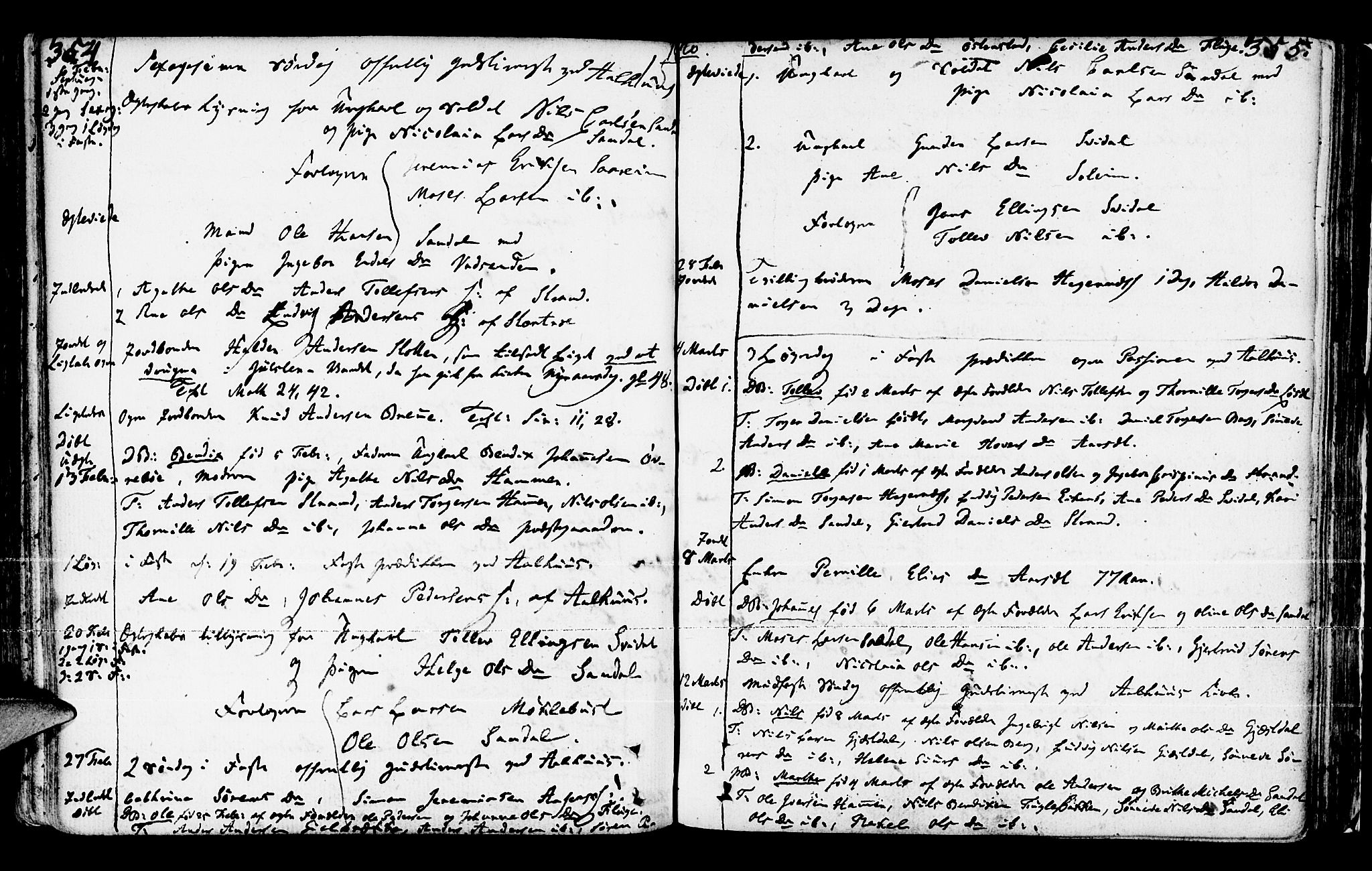 Jølster sokneprestembete, SAB/A-80701/H/Haa/Haaa/L0005: Parish register (official) no. A 5, 1790-1821, p. 354-355