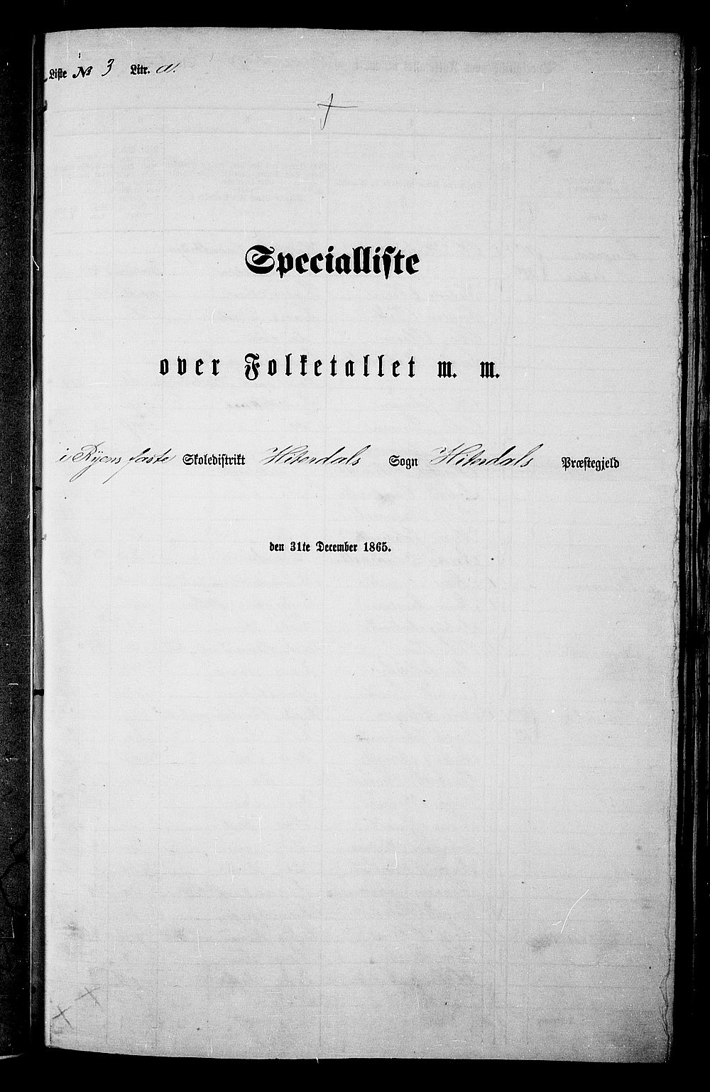 RA, 1865 census for Heddal, 1865, p. 41