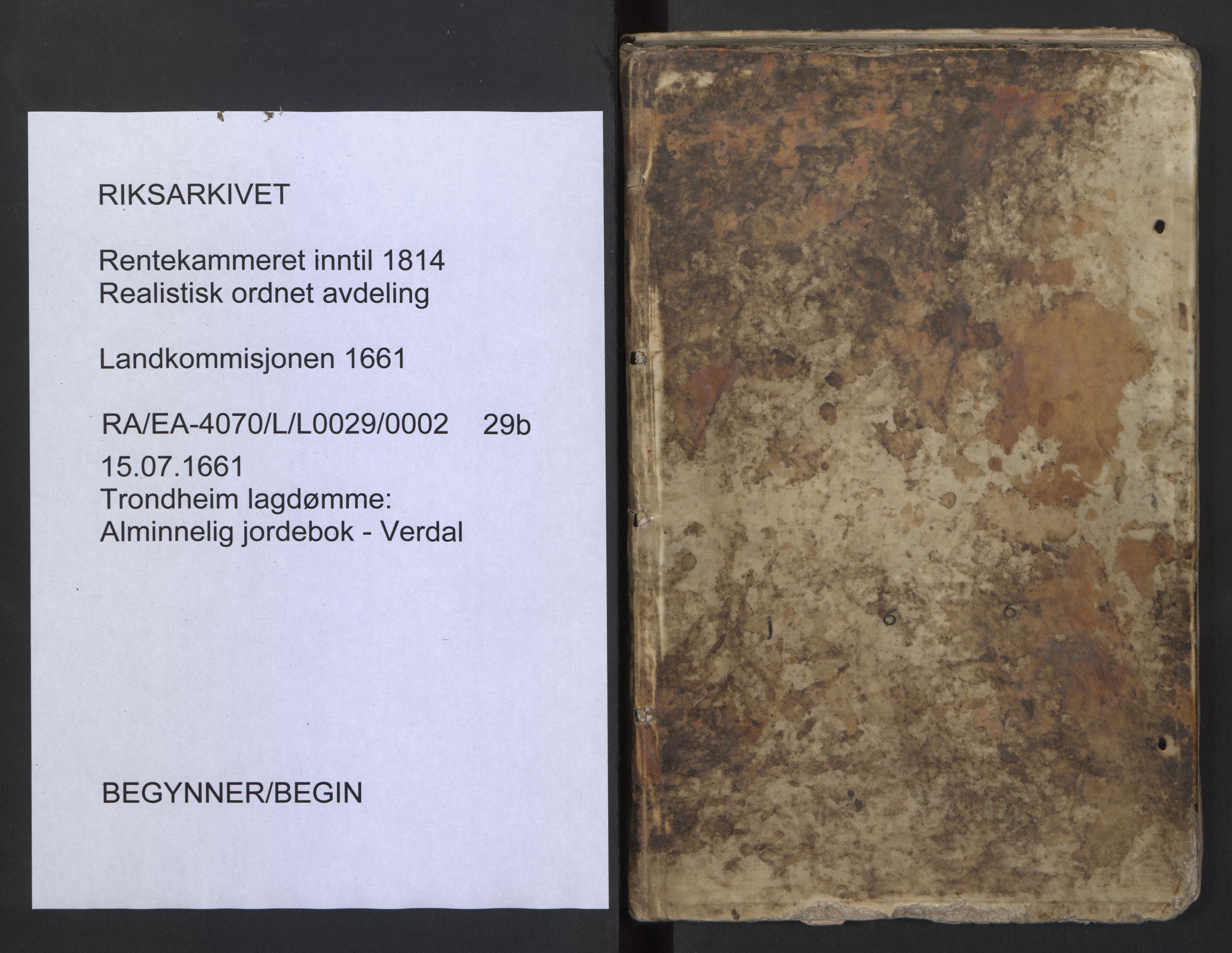 Rentekammeret inntil 1814, Realistisk ordnet avdeling, AV/RA-EA-4070/L/L0029/0002: Trondheim lagdømme: / Alminnelig jordebok - Verdal, 1661