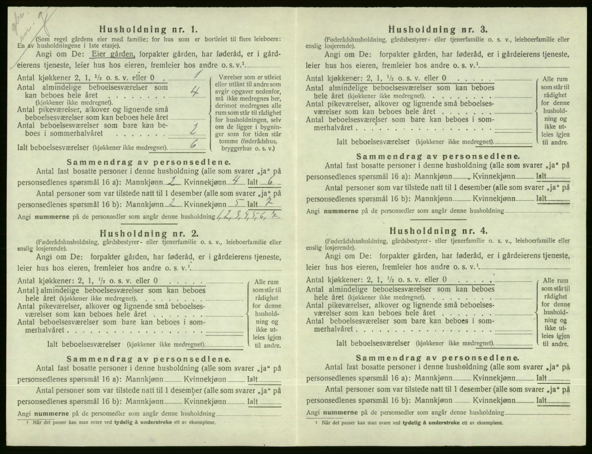 SAB, 1920 census for Voss, 1920, p. 1446