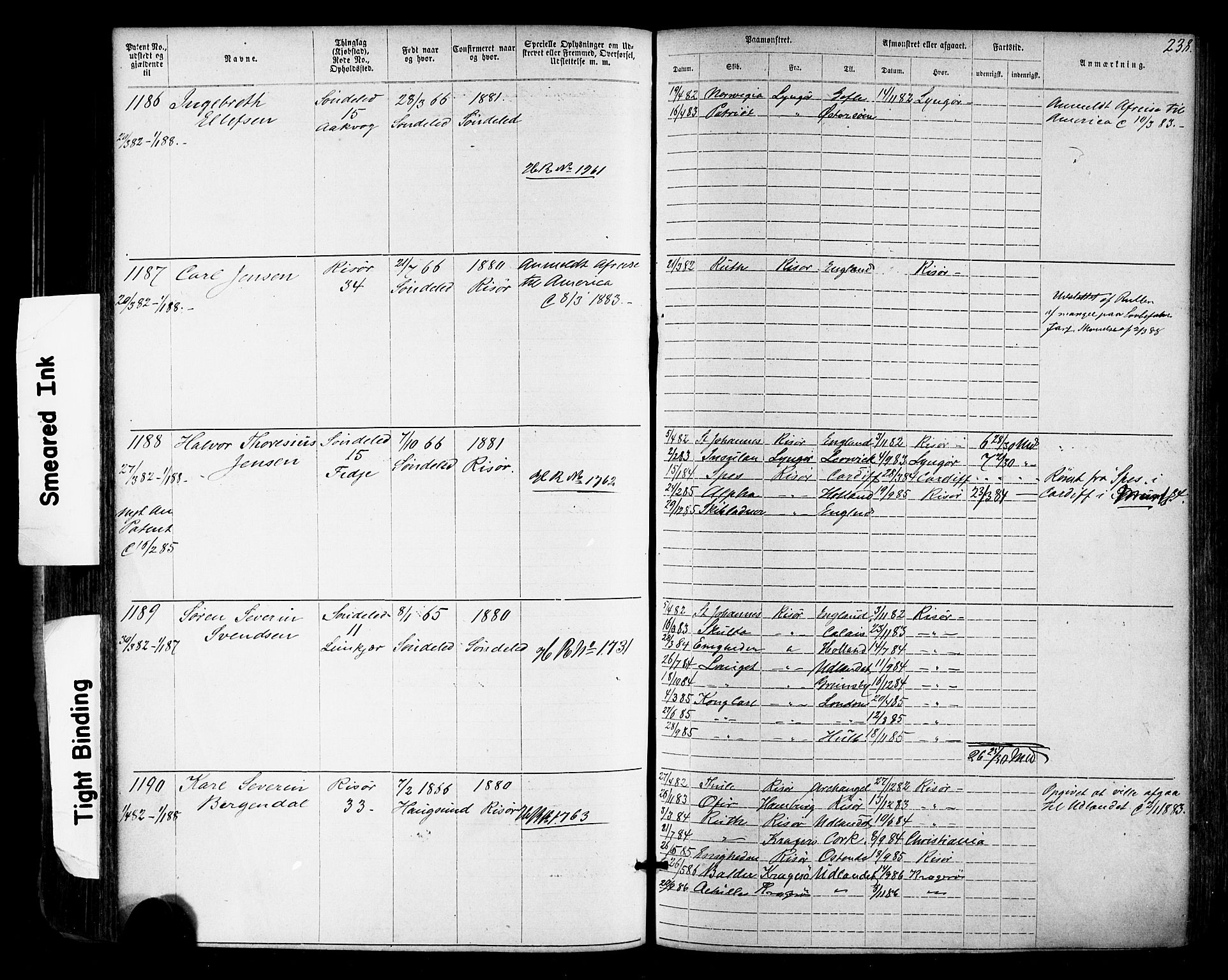 Risør mønstringskrets, AV/SAK-2031-0010/F/Fa/L0003: Annotasjonsrulle nr 1-1913 med register, T-7, 1863-1899, p. 176