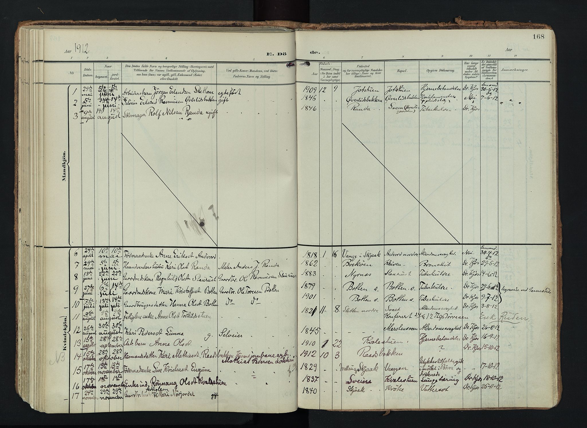 Lom prestekontor, SAH/PREST-070/K/L0010: Parish register (official) no. 10, 1899-1926, p. 168