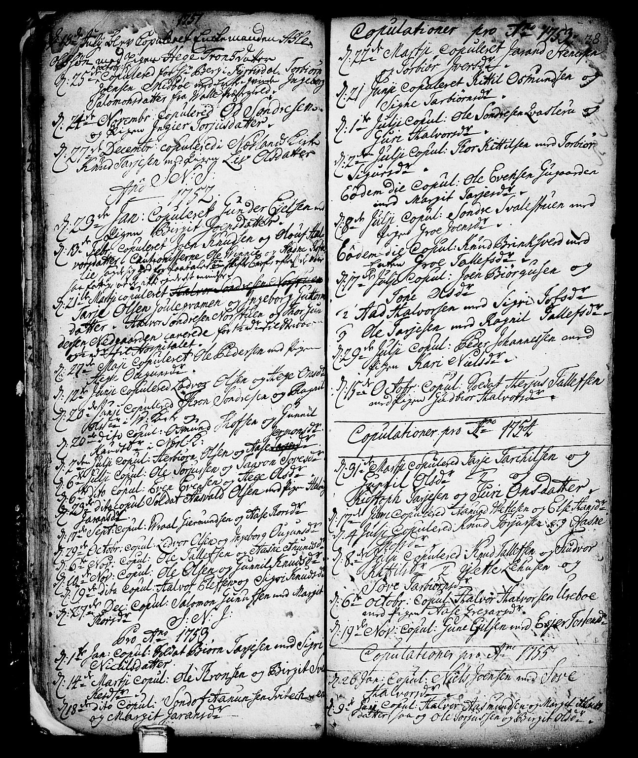Vinje kirkebøker, SAKO/A-312/F/Fa/L0001: Parish register (official) no. I 1, 1717-1766, p. 38