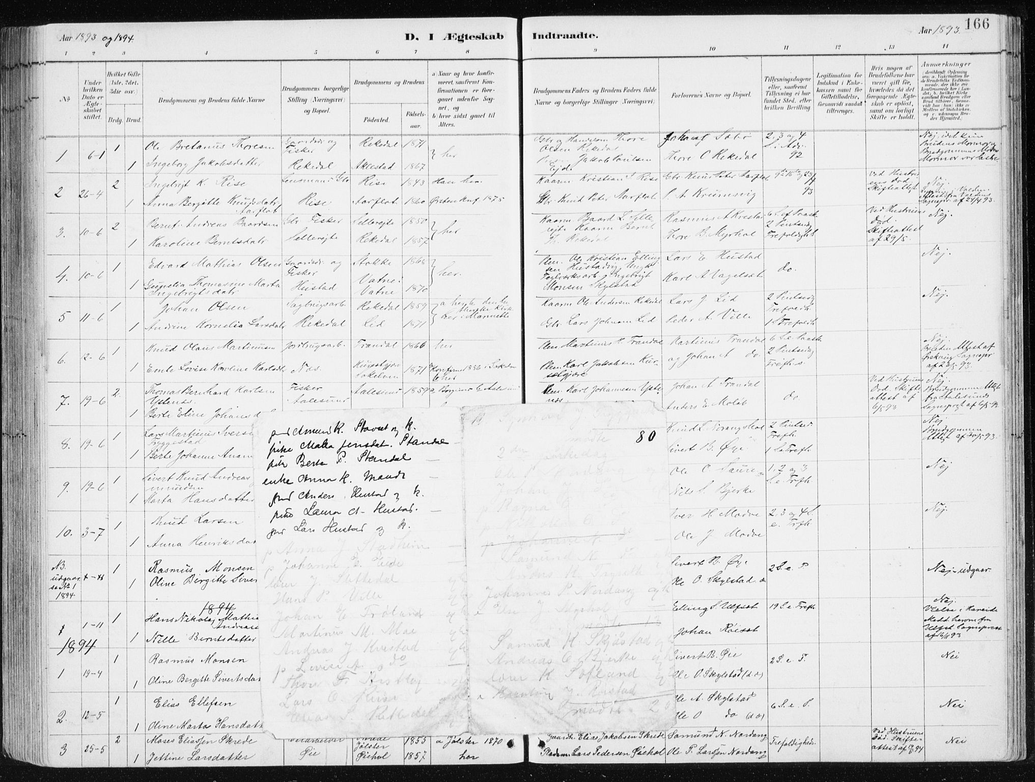 Ministerialprotokoller, klokkerbøker og fødselsregistre - Møre og Romsdal, AV/SAT-A-1454/515/L0215: Parish register (copy) no. 515C02, 1884-1906, p. 166