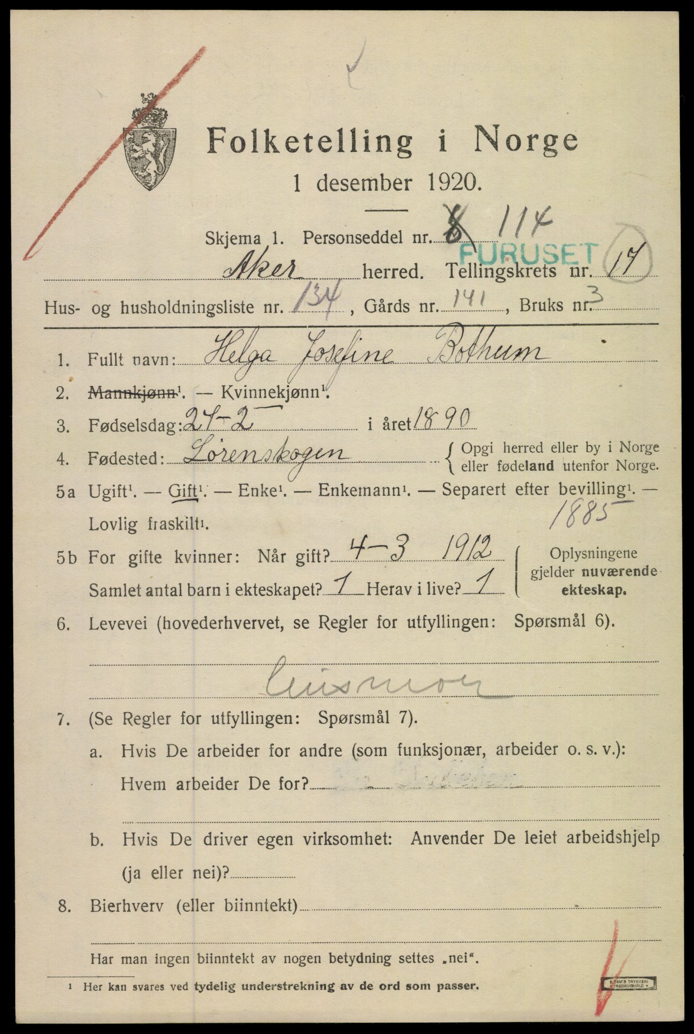 SAO, 1920 census for Aker, 1920, p. 105776