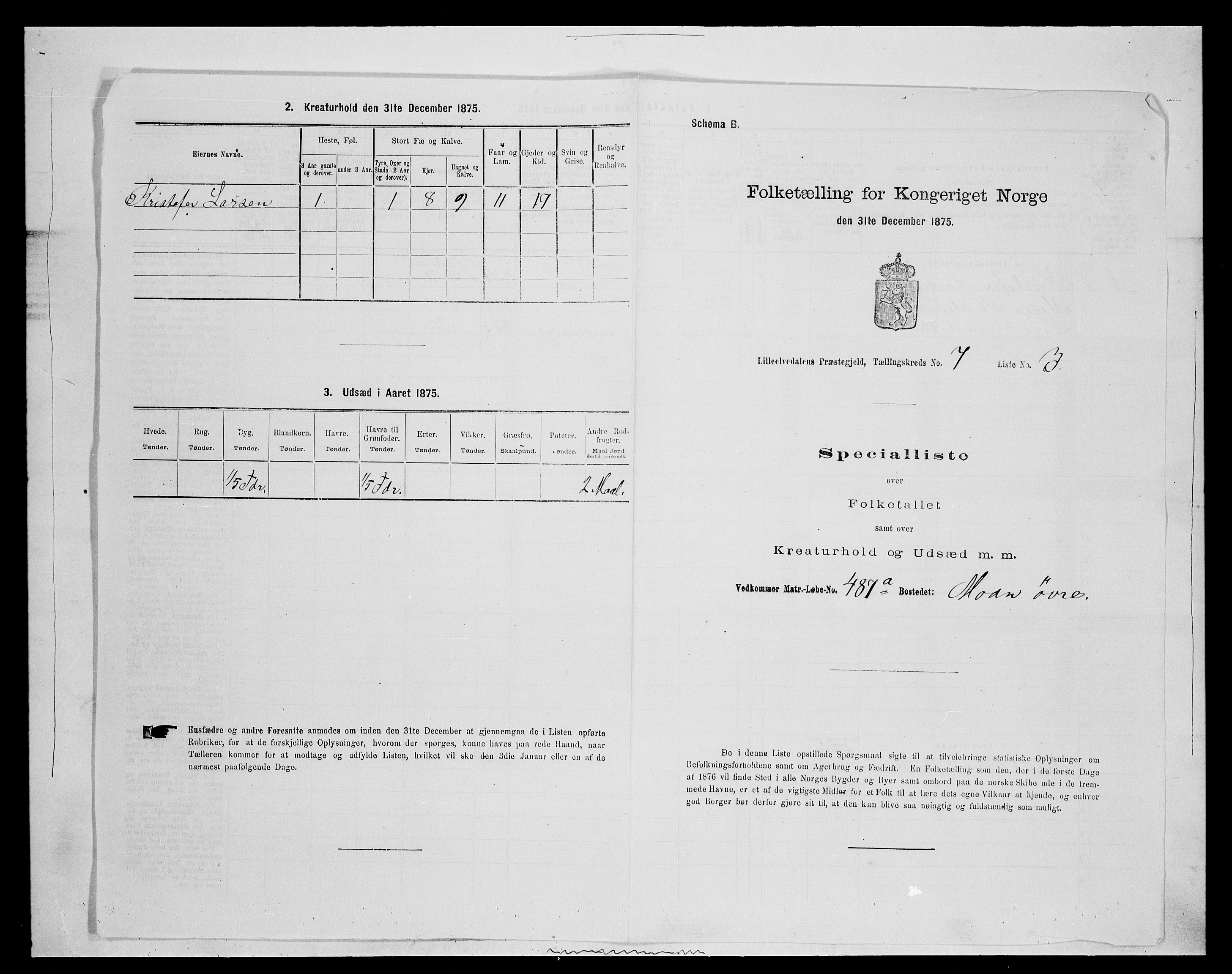 SAH, 1875 census for 0438P Lille Elvedalen, 1875, p. 650