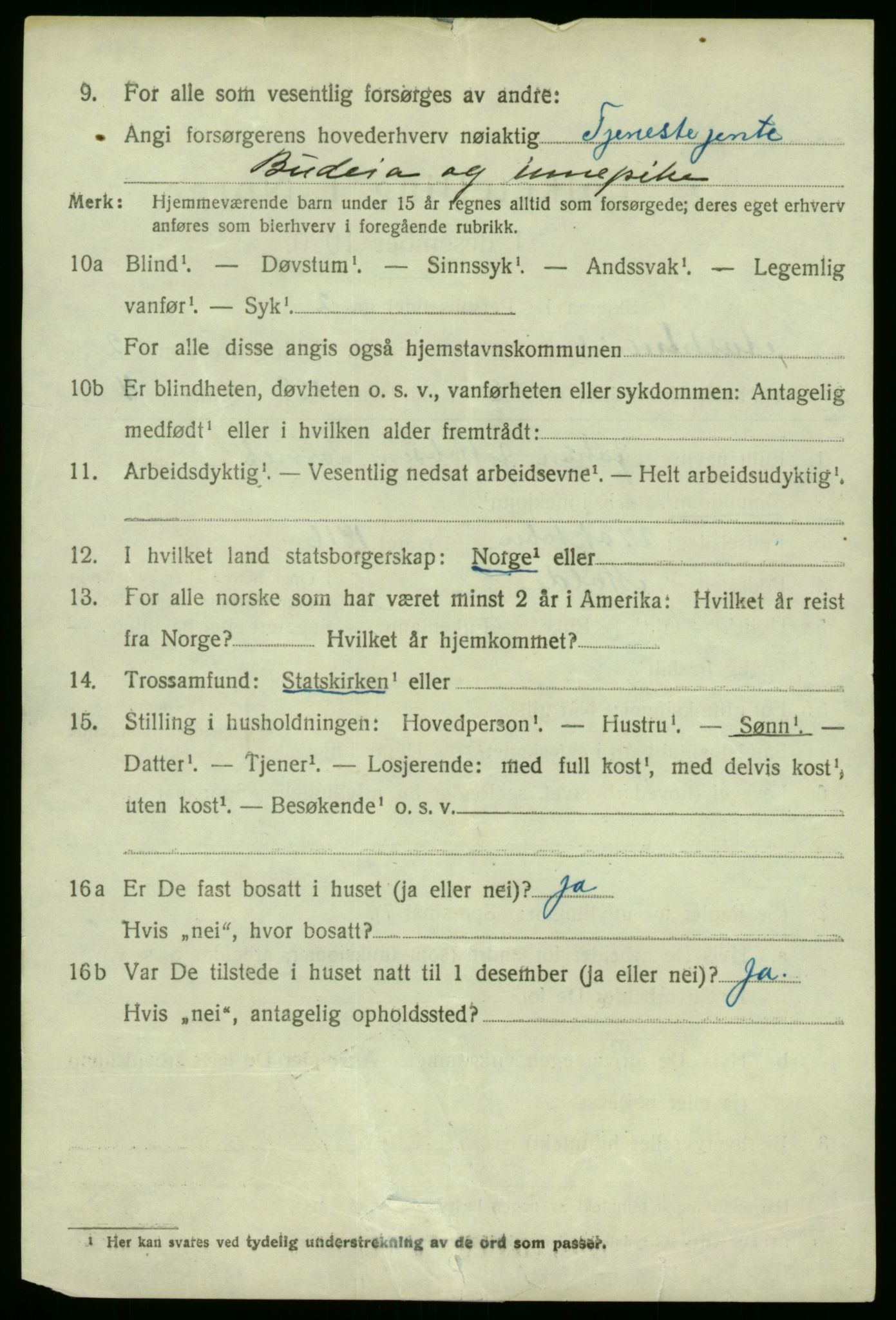 SAB, 1920 census for Austrheim, 1920, p. 1597