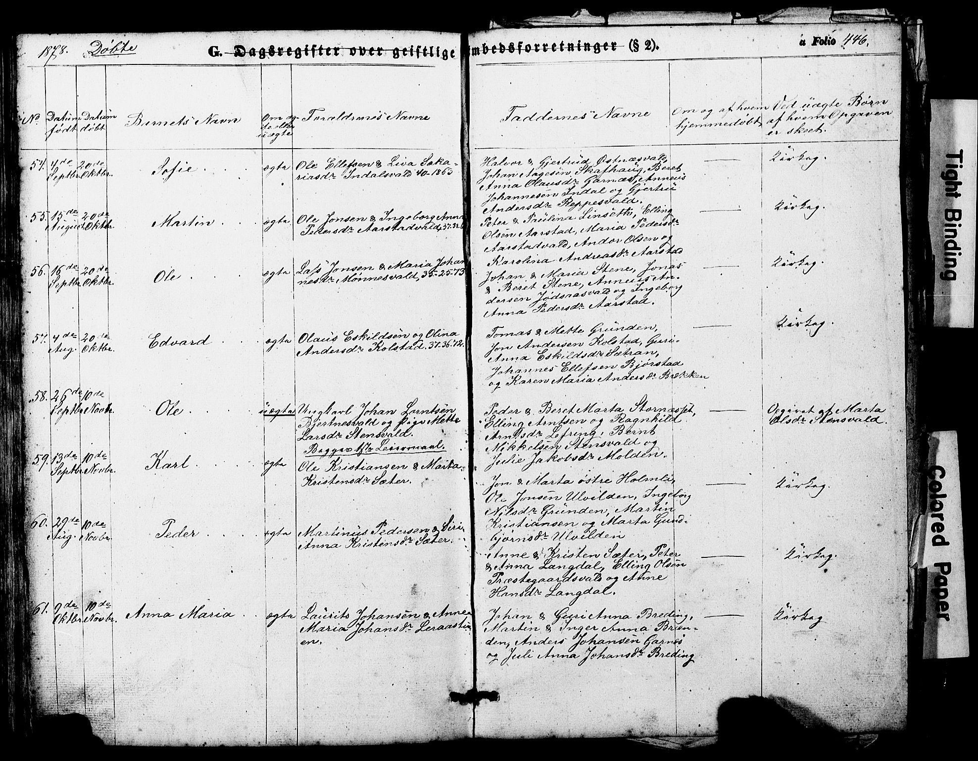 Ministerialprotokoller, klokkerbøker og fødselsregistre - Nord-Trøndelag, AV/SAT-A-1458/724/L0268: Parish register (copy) no. 724C04, 1846-1878, p. 446