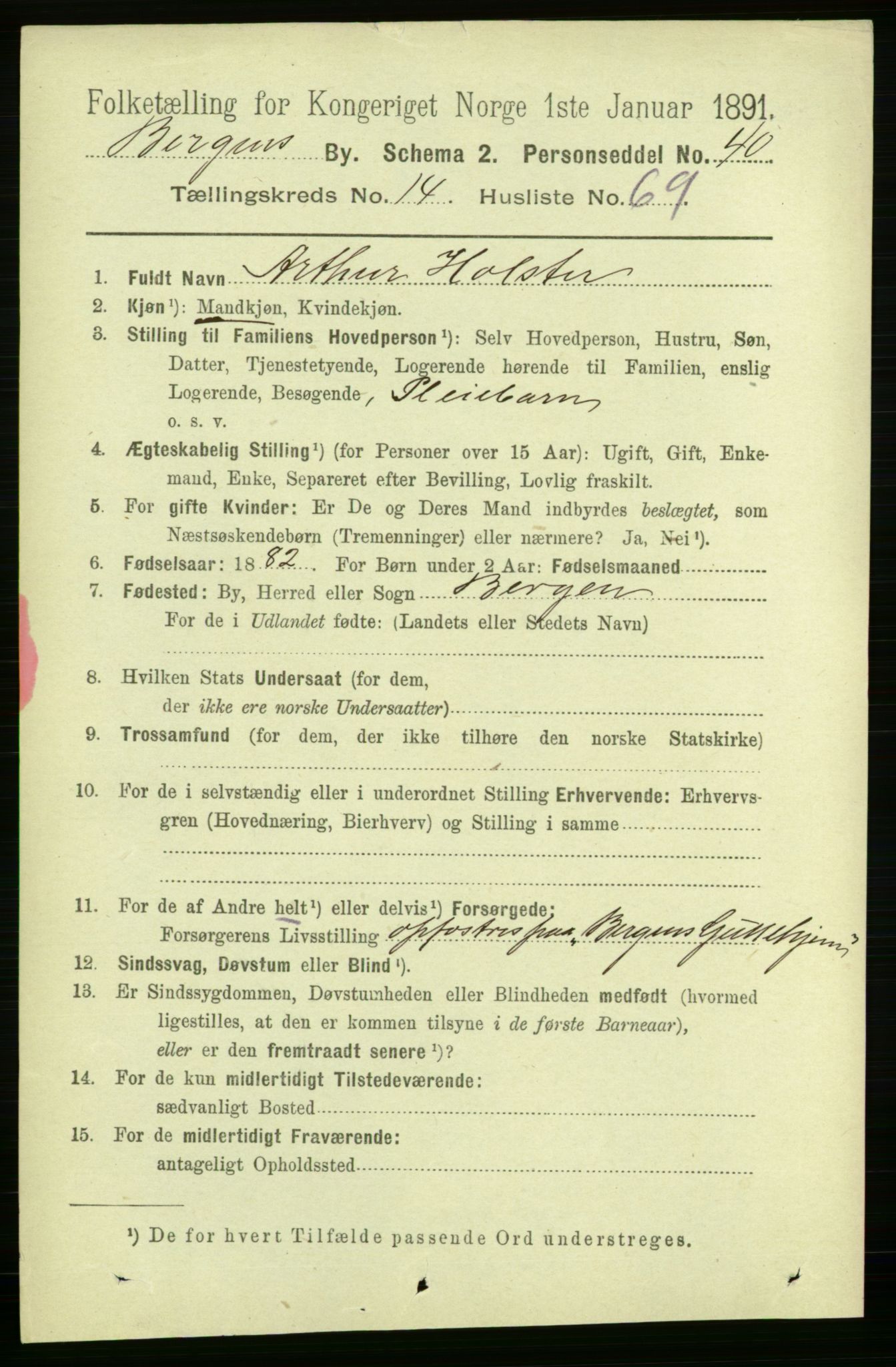 RA, 1891 Census for 1301 Bergen, 1891, p. 24191