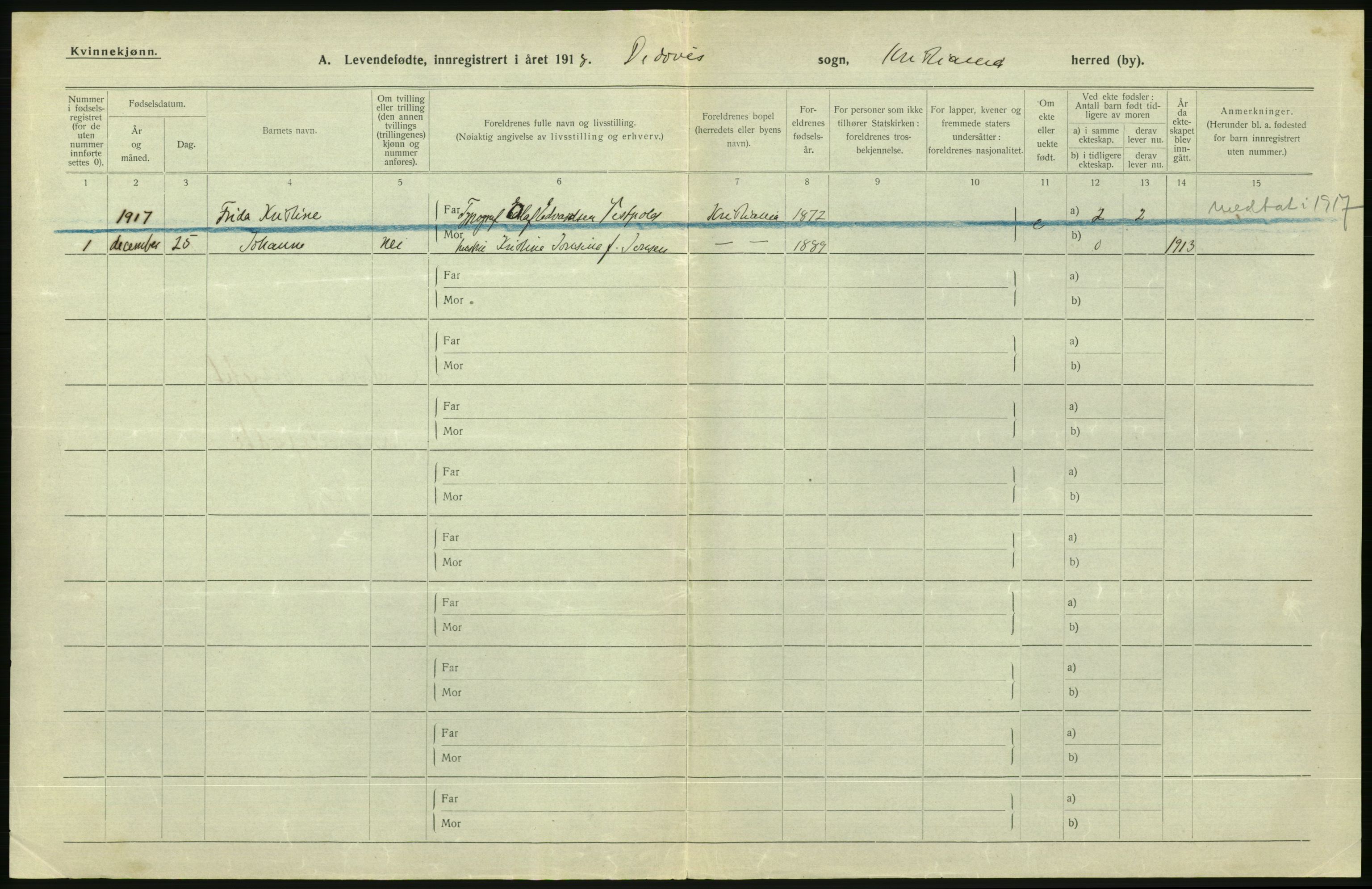 Statistisk sentralbyrå, Sosiodemografiske emner, Befolkning, AV/RA-S-2228/D/Df/Dfb/Dfbi/L0008: Kristiania: Levendefødte menn og kvinner., 1919