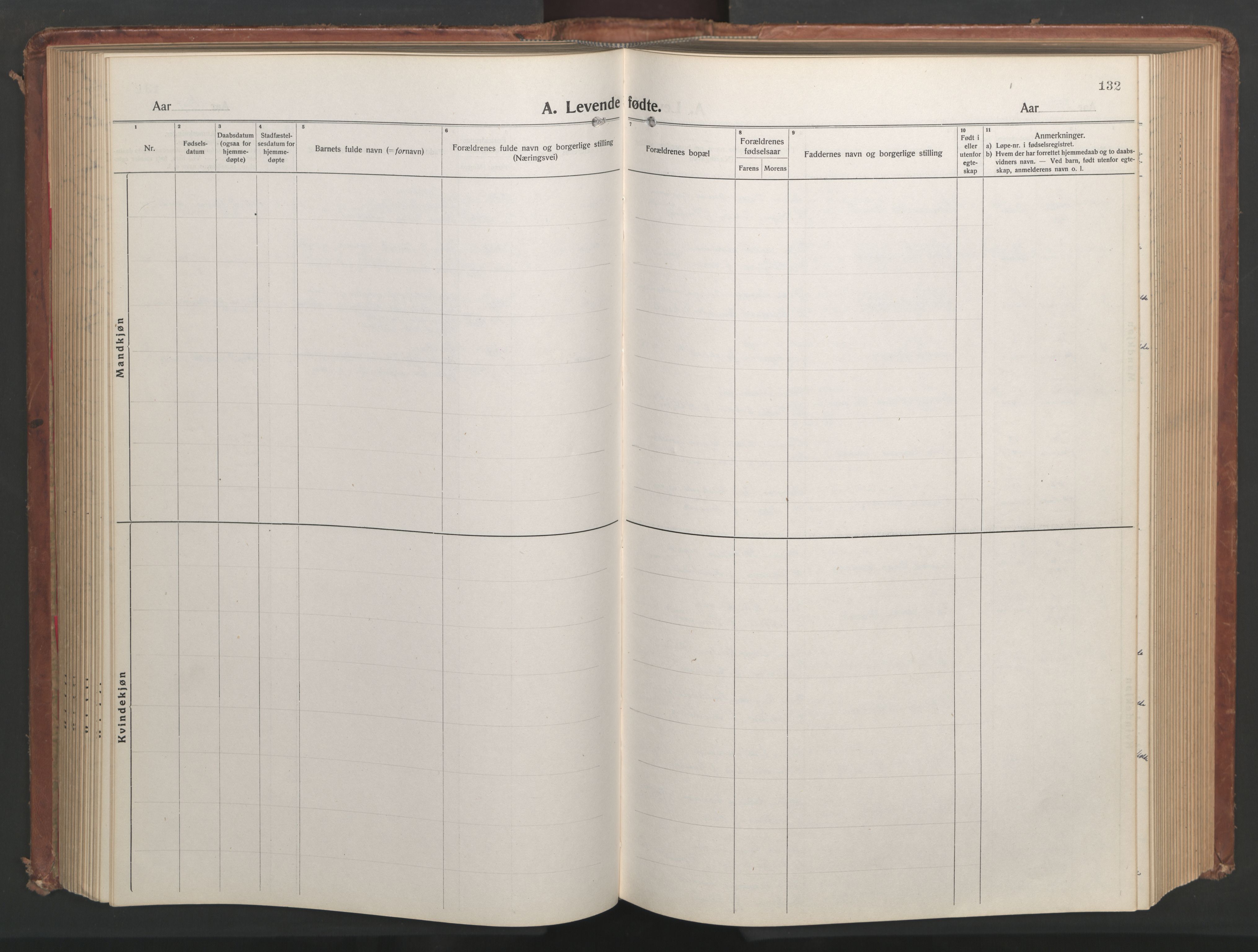 Ministerialprotokoller, klokkerbøker og fødselsregistre - Møre og Romsdal, SAT/A-1454/551/L0633: Parish register (copy) no. 551C05, 1921-1961, p. 132