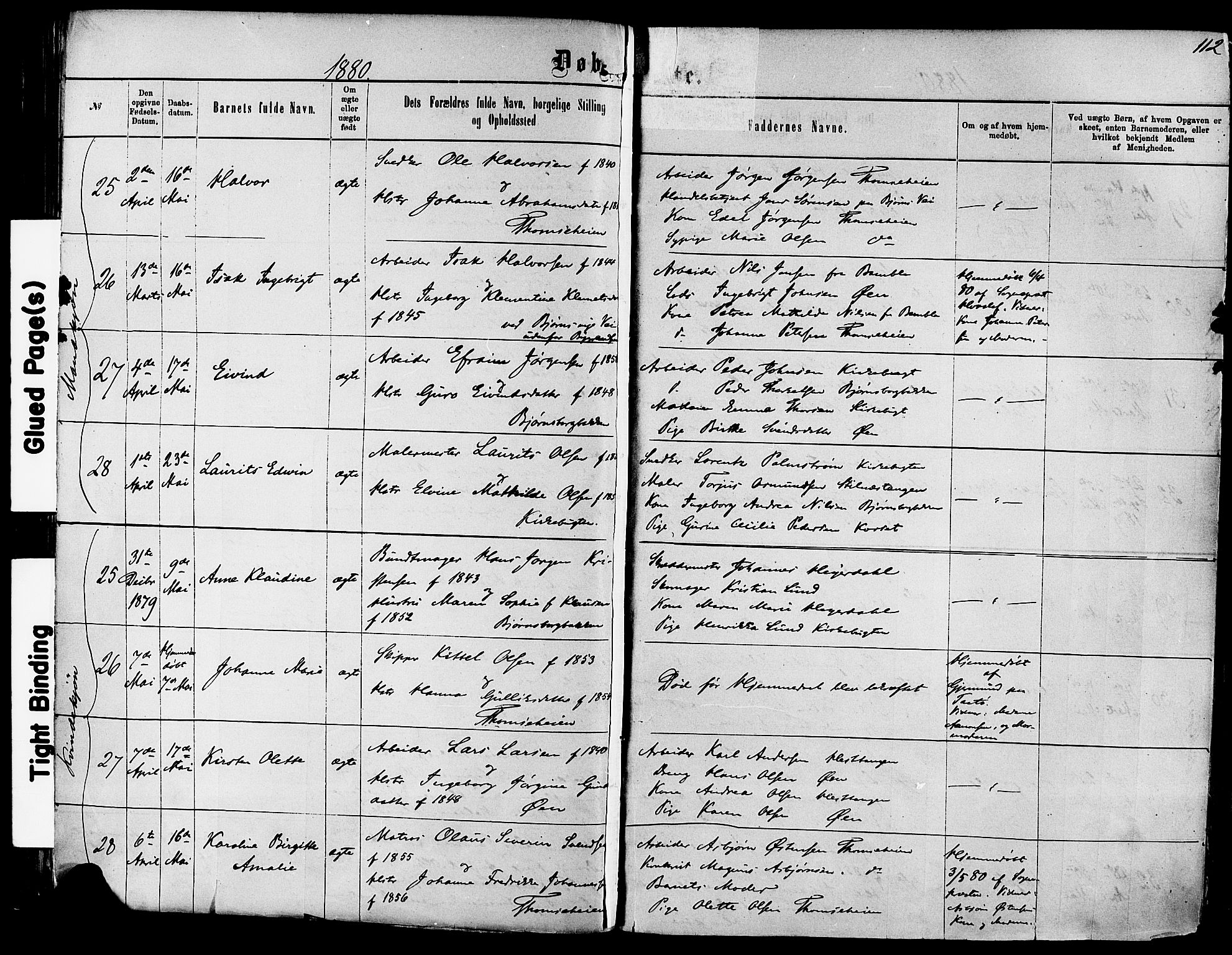 Kragerø kirkebøker, SAKO/A-278/F/Fa/L0011: Parish register (official) no. 11, 1875-1886, p. 112