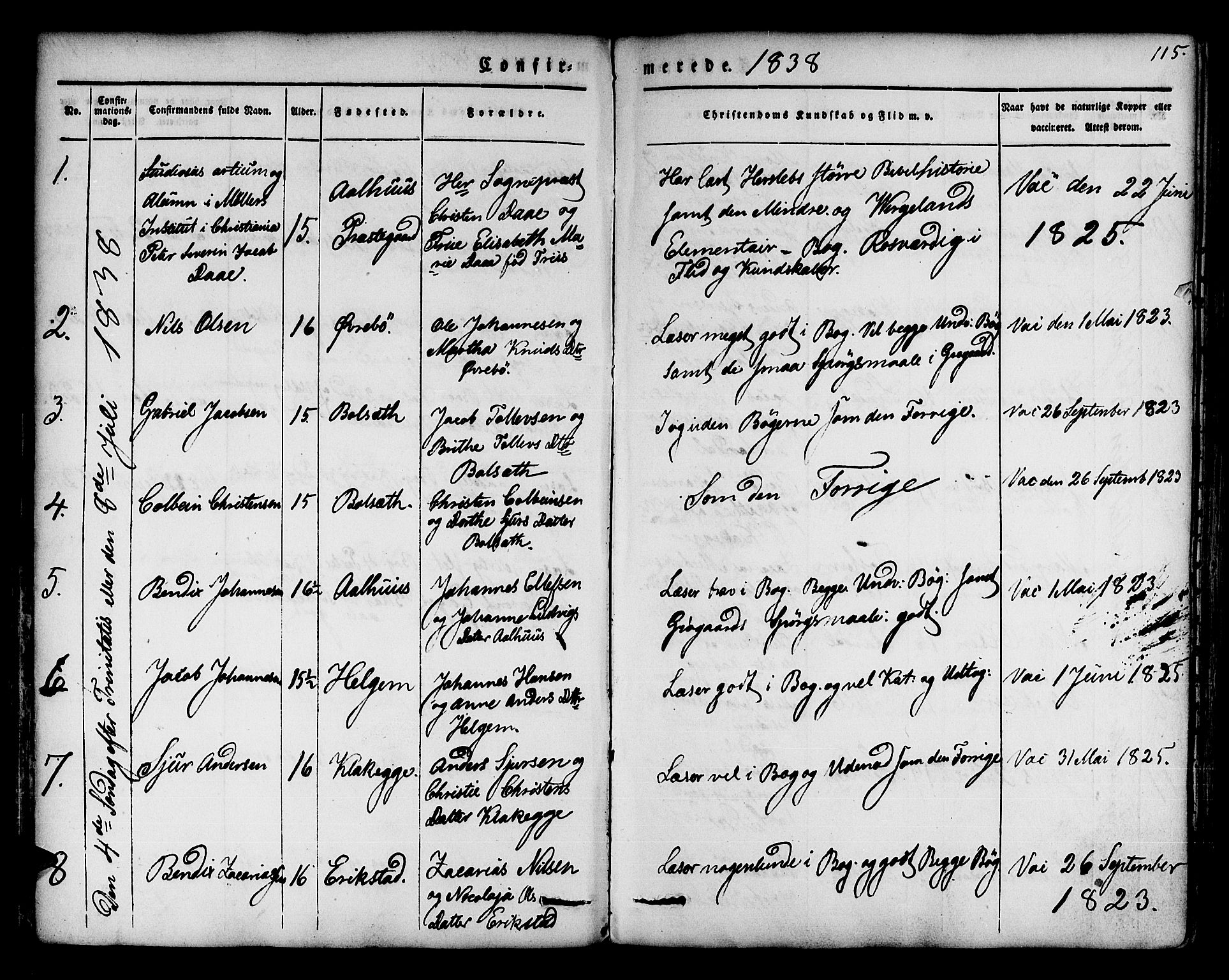 Jølster sokneprestembete, SAB/A-80701/H/Haa/Haaa/L0009: Parish register (official) no. A 9, 1833-1848, p. 115