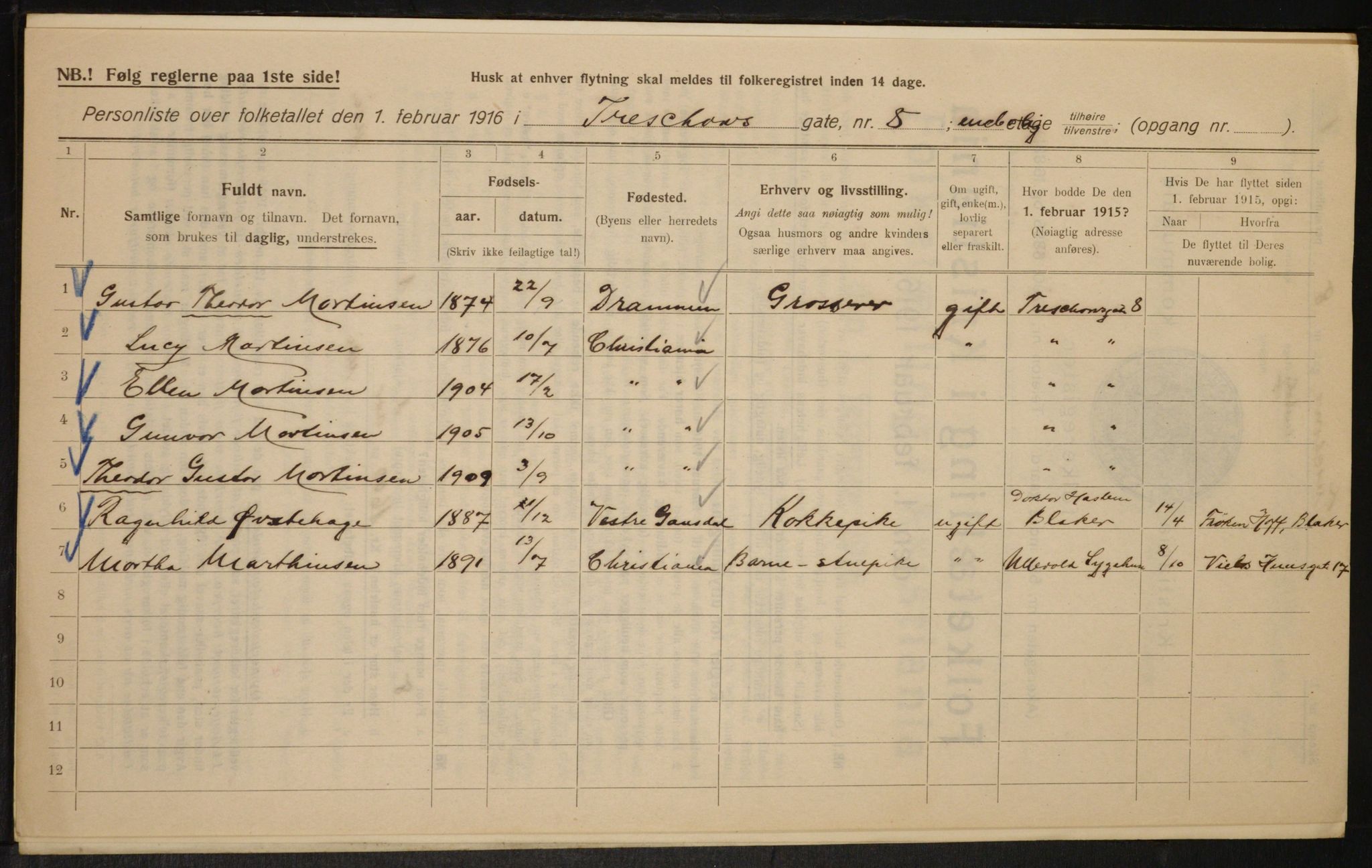 OBA, Municipal Census 1916 for Kristiania, 1916, p. 118769