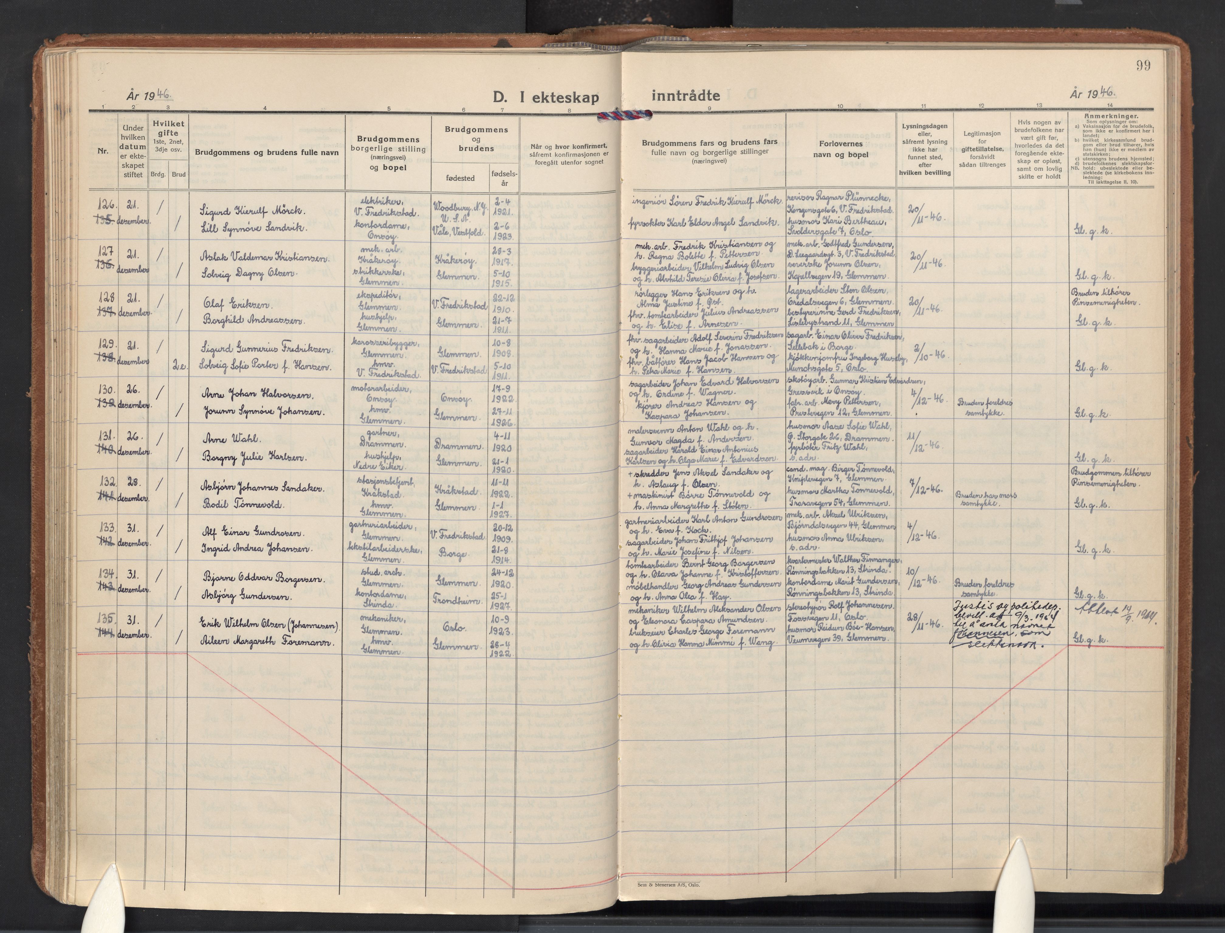 Glemmen prestekontor Kirkebøker, AV/SAO-A-10908/F/Fa/L0020: Parish register (official) no. 20, 1938-1968, p. 99