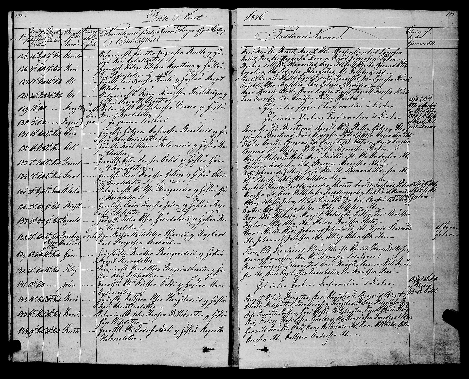 Gol kirkebøker, AV/SAKO-A-226/F/Fa/L0002: Parish register (official) no. I 2, 1837-1863, p. 198-199