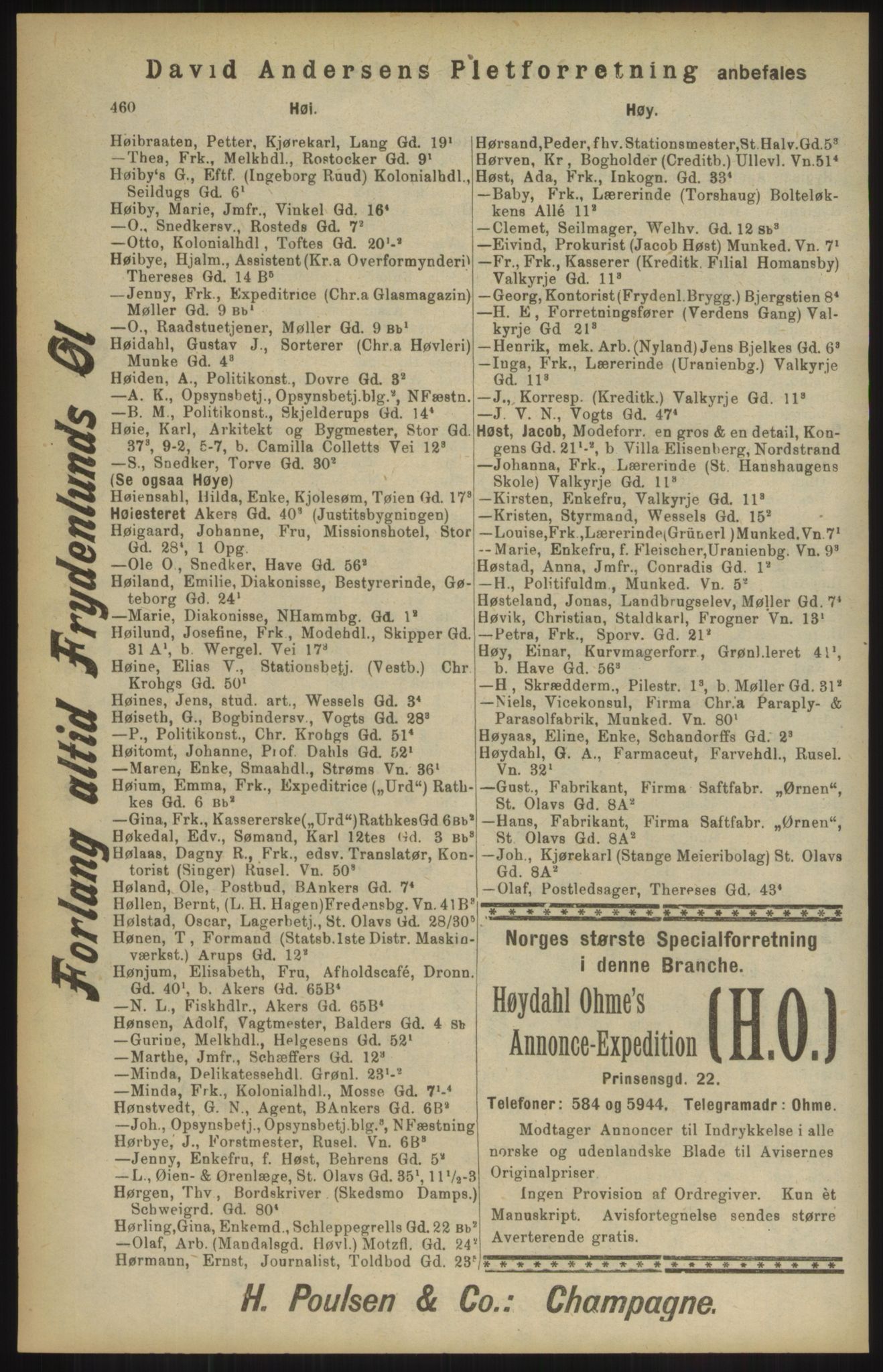 Kristiania/Oslo adressebok, PUBL/-, 1904, p. 460