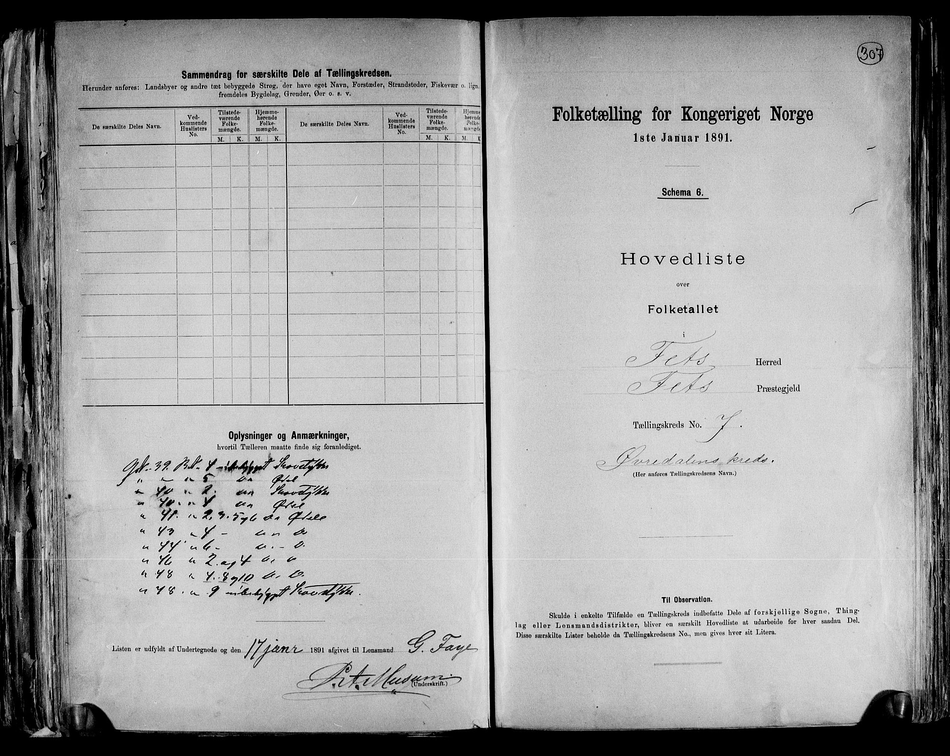 RA, 1891 census for 0227 Fet, 1891, p. 17
