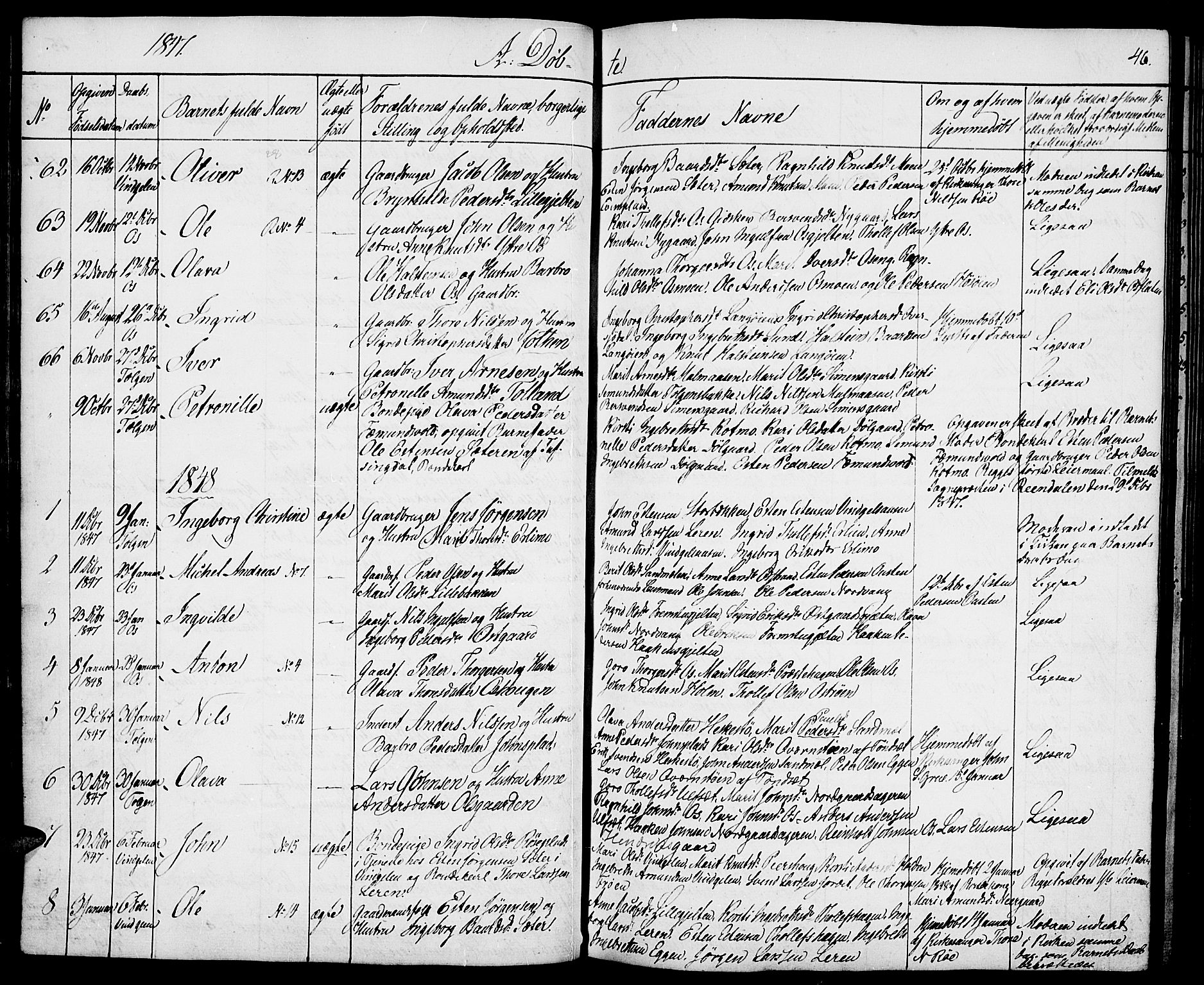 Tolga prestekontor, SAH/PREST-062/K/L0005: Parish register (official) no. 5, 1836-1852, p. 46