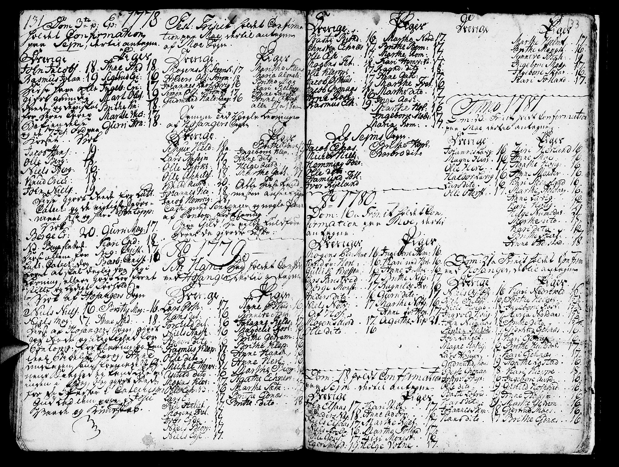 Hosanger sokneprestembete, SAB/A-75801/H/Haa: Parish register (official) no. A 2 /1, 1766-1793, p. 133