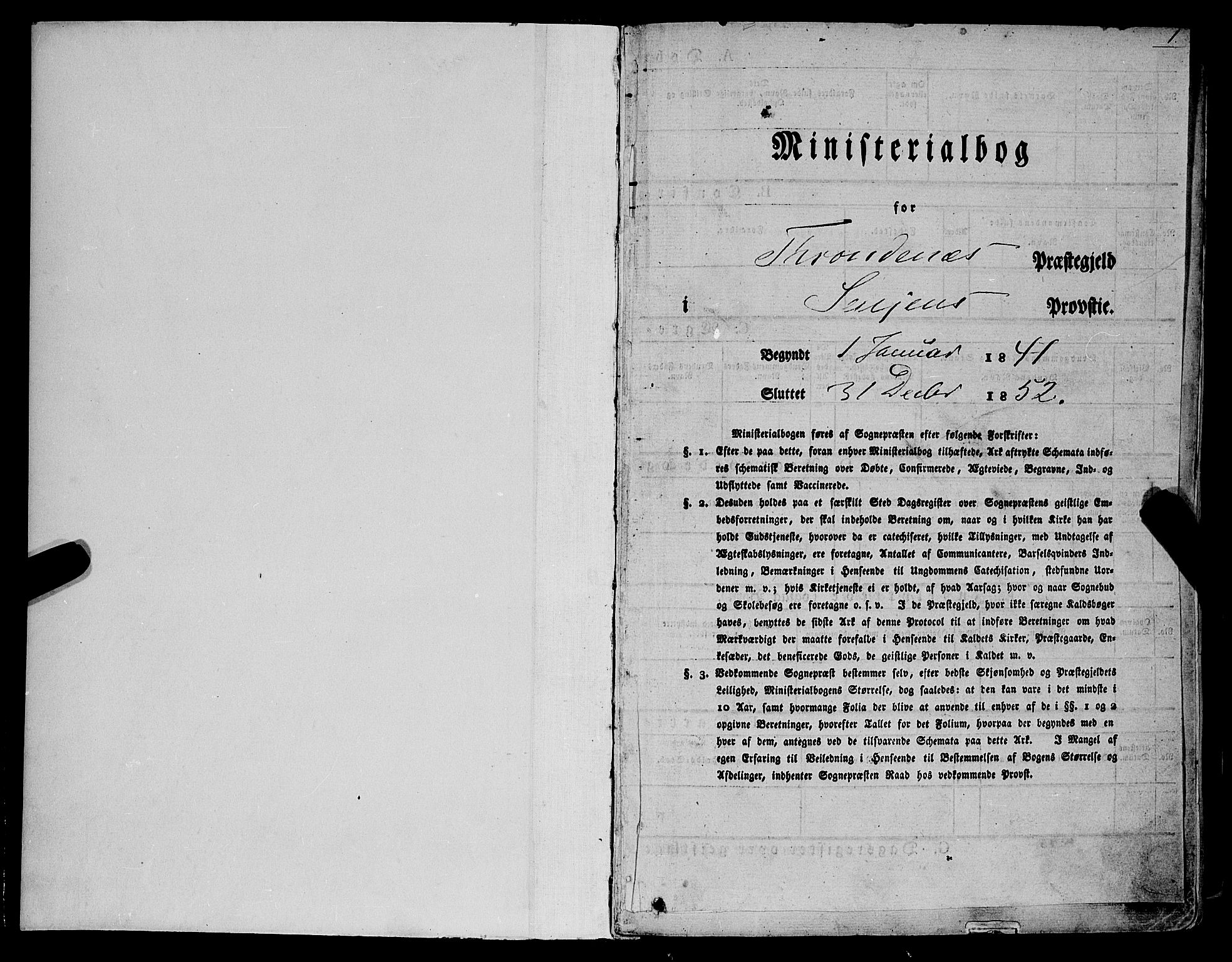 Trondenes sokneprestkontor, SATØ/S-1319/H/Ha/L0009kirke: Parish register (official) no. 9, 1841-1852, p. 1