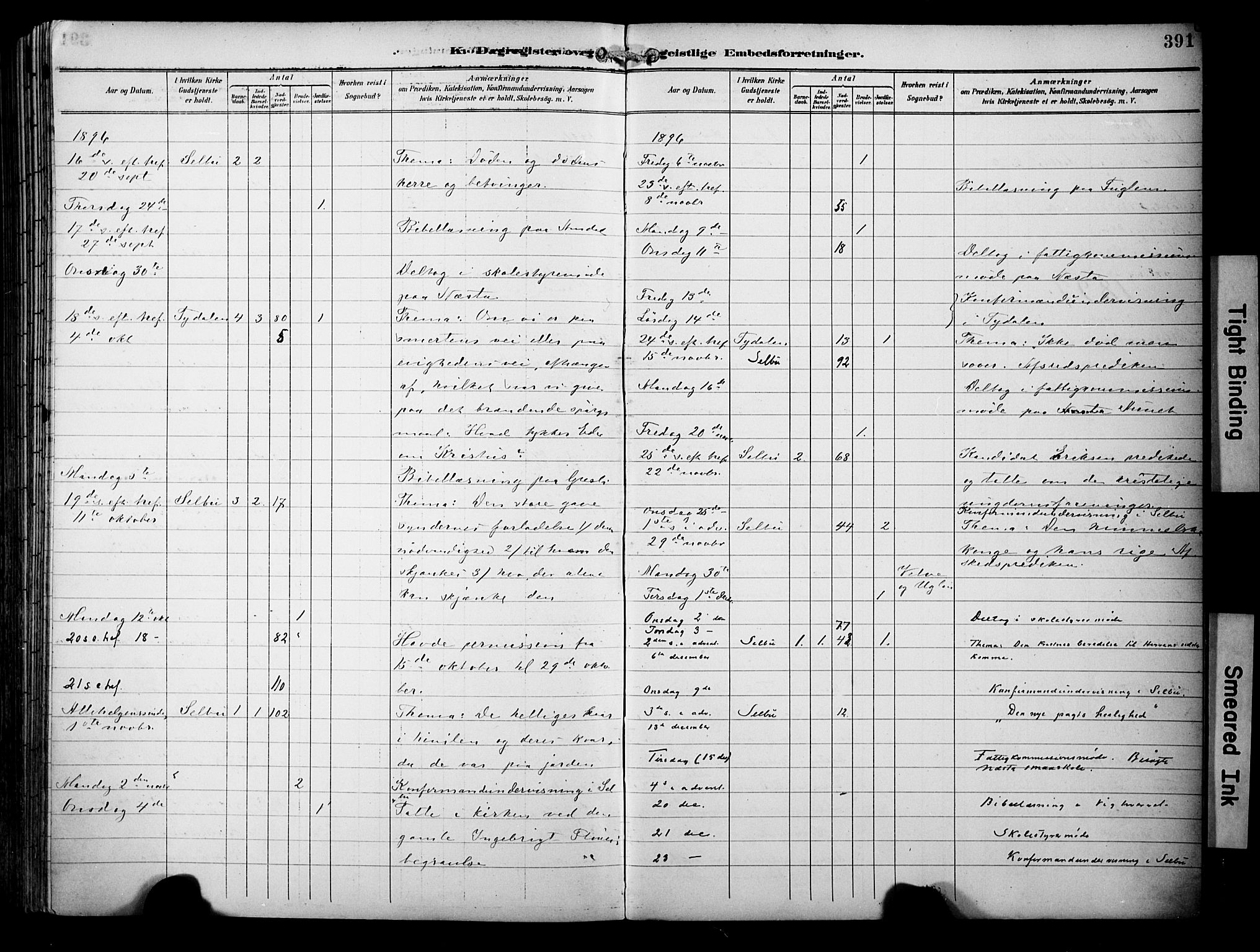 Ministerialprotokoller, klokkerbøker og fødselsregistre - Sør-Trøndelag, AV/SAT-A-1456/695/L1149: Parish register (official) no. 695A09, 1891-1902, p. 391