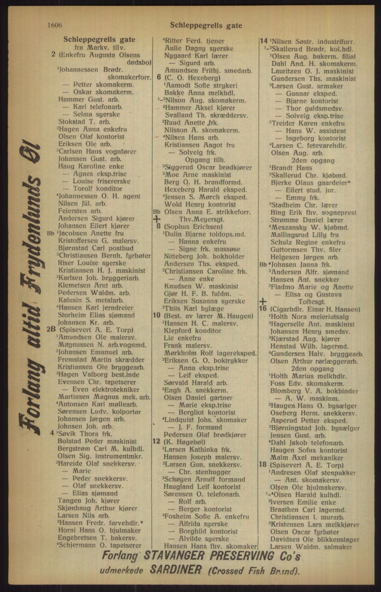 Kristiania/Oslo adressebok, PUBL/-, 1915, p. 1606