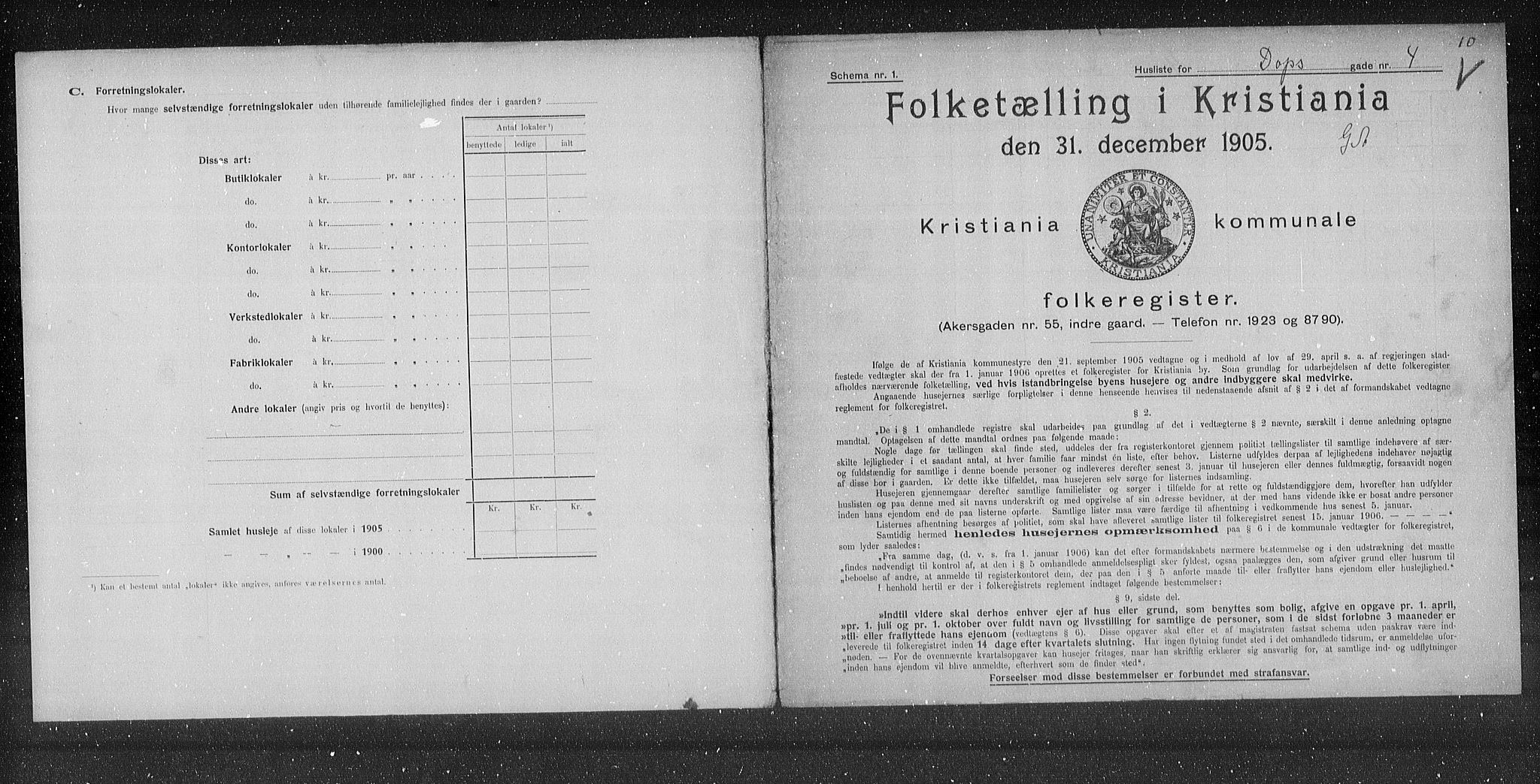 OBA, Municipal Census 1905 for Kristiania, 1905, p. 8235