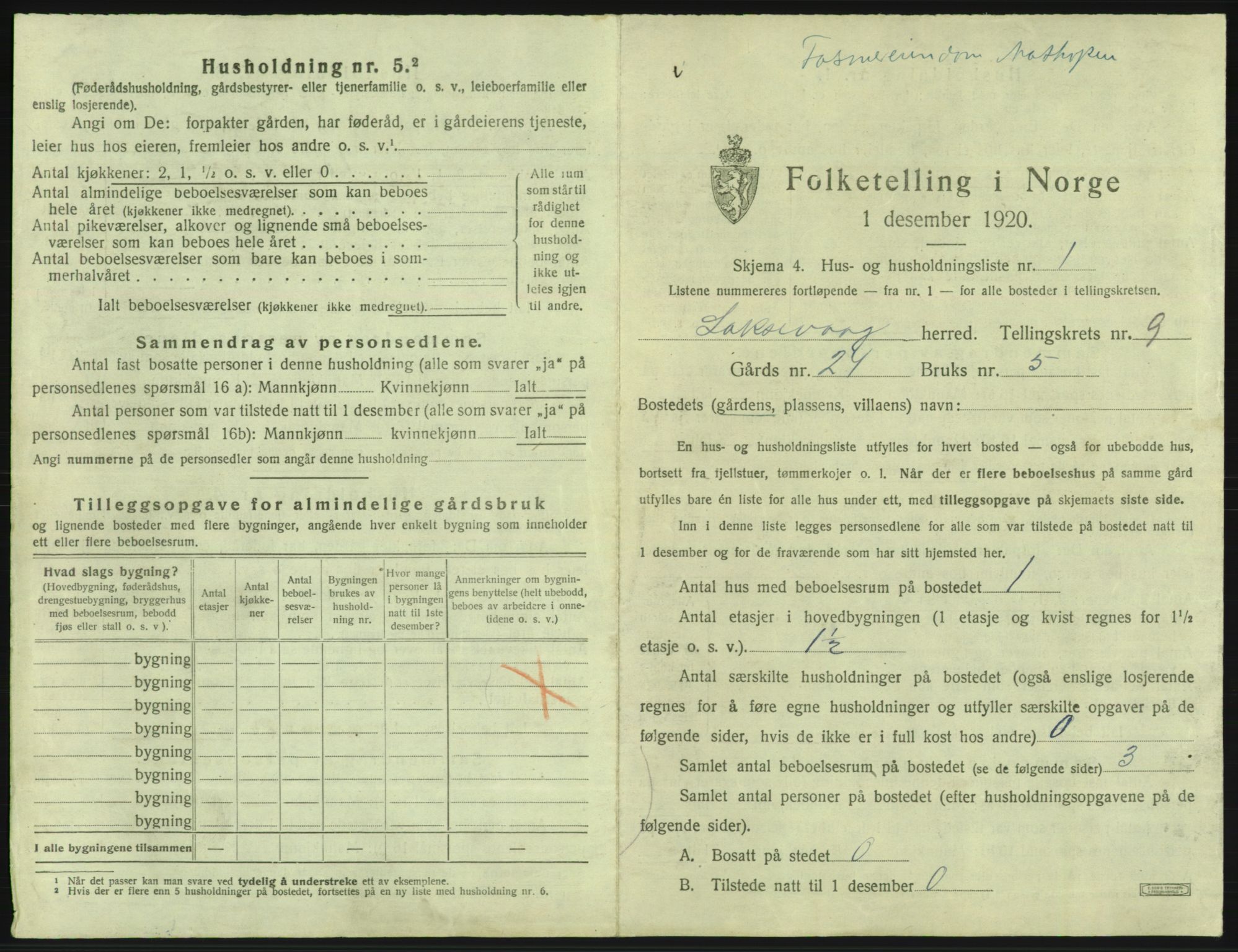 SAB, 1920 census for Laksevåg, 1920, p. 1882