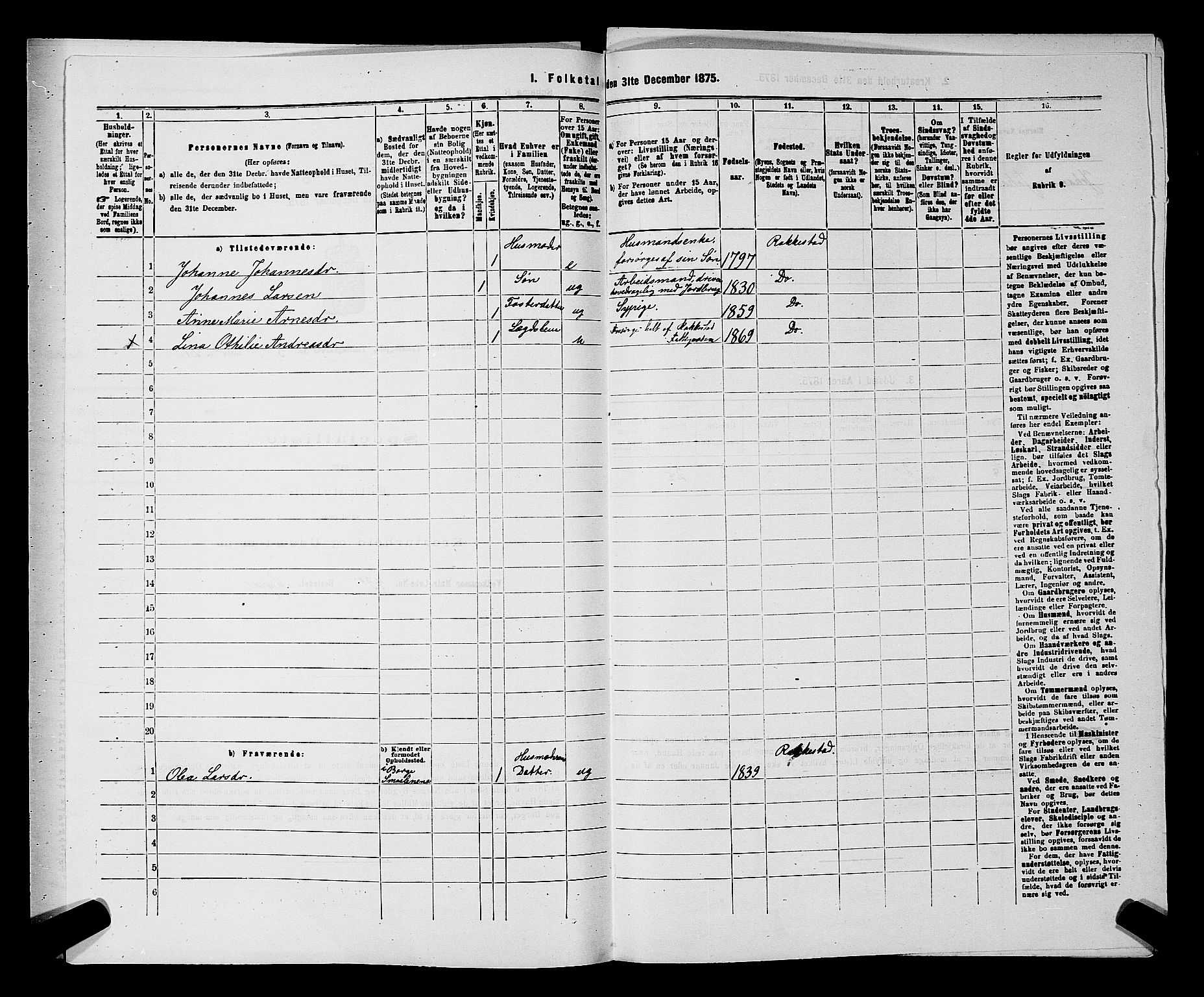 RA, 1875 census for 0128P Rakkestad, 1875, p. 660